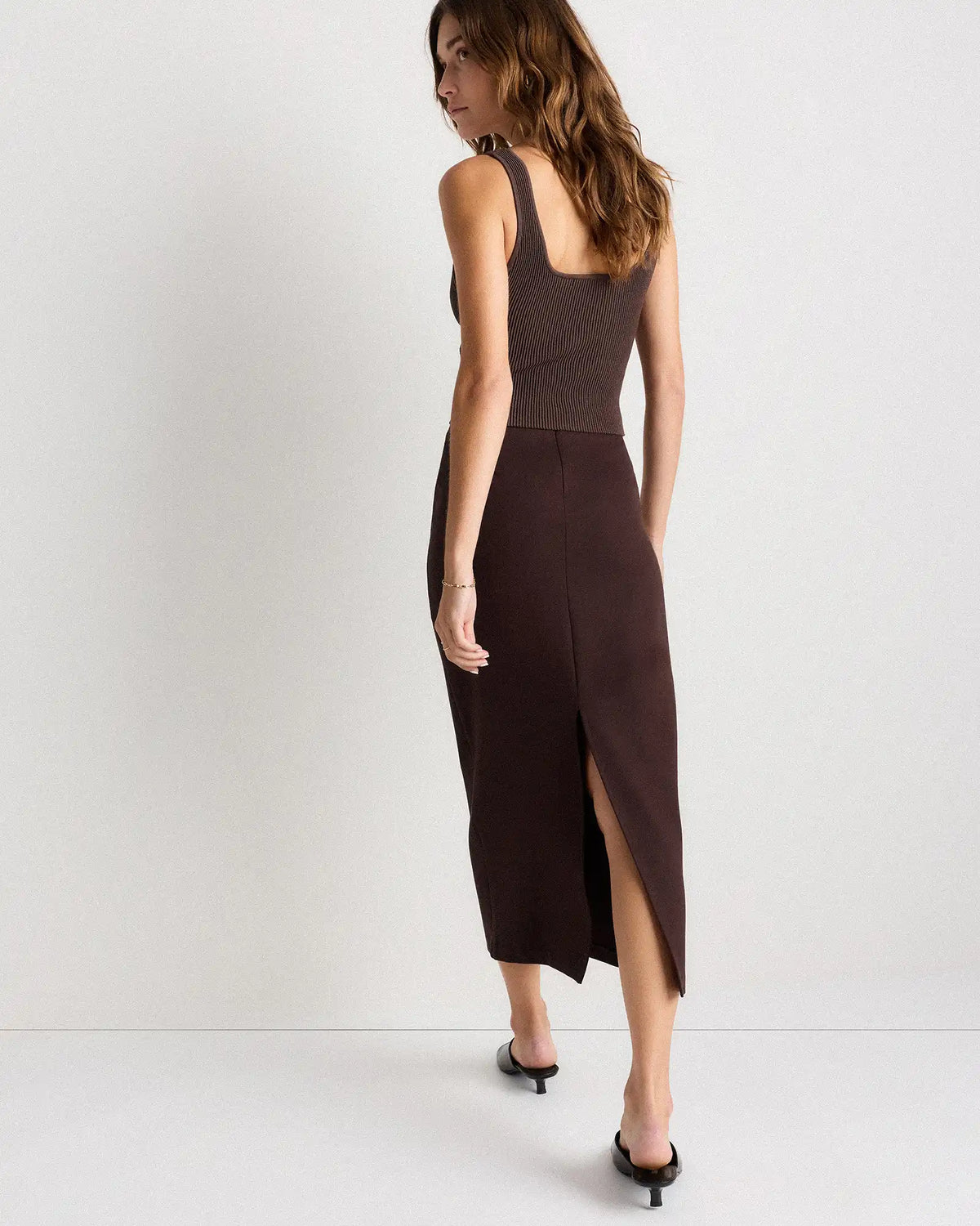 Ultra-Stretch Ponte Maxi Pencil Skirt