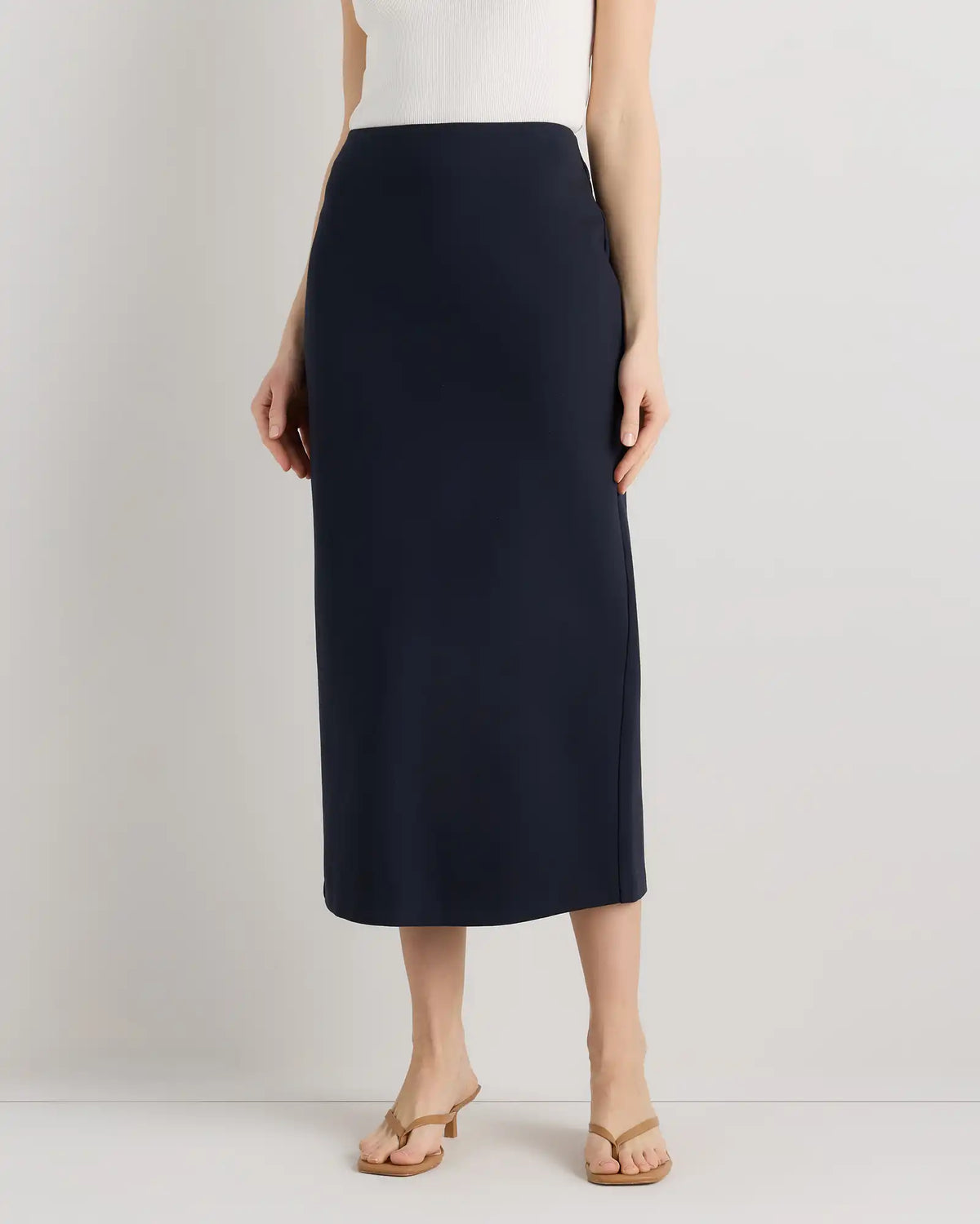 Ultra-Stretch Ponte Maxi Pencil Skirt