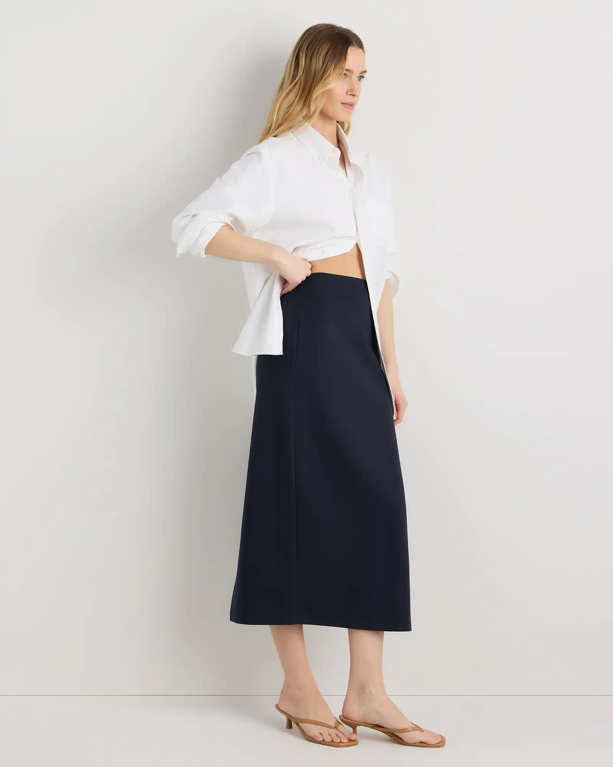 Ultra-Stretch Ponte Maxi Pencil Skirt