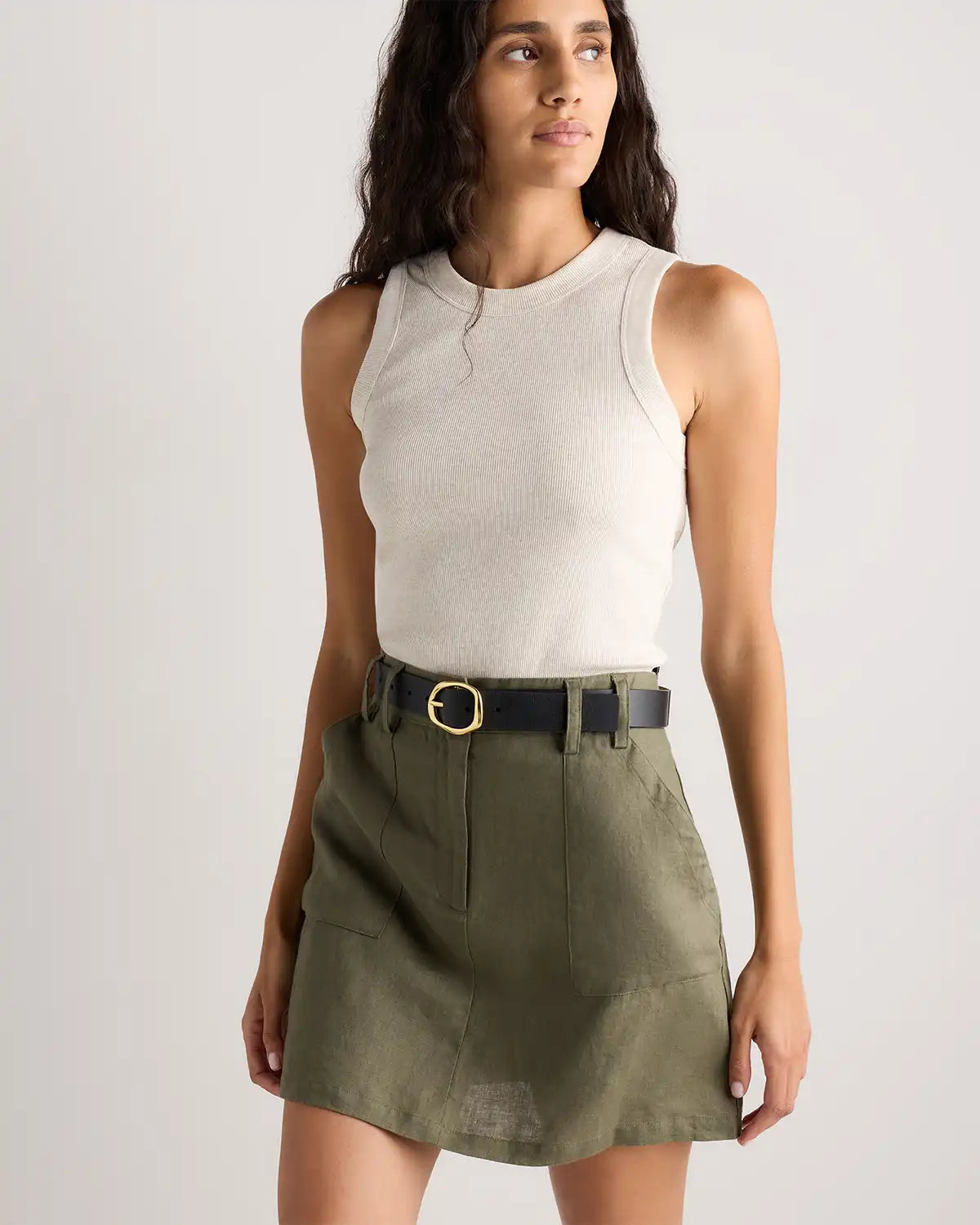 100% European Linen Utility Skort