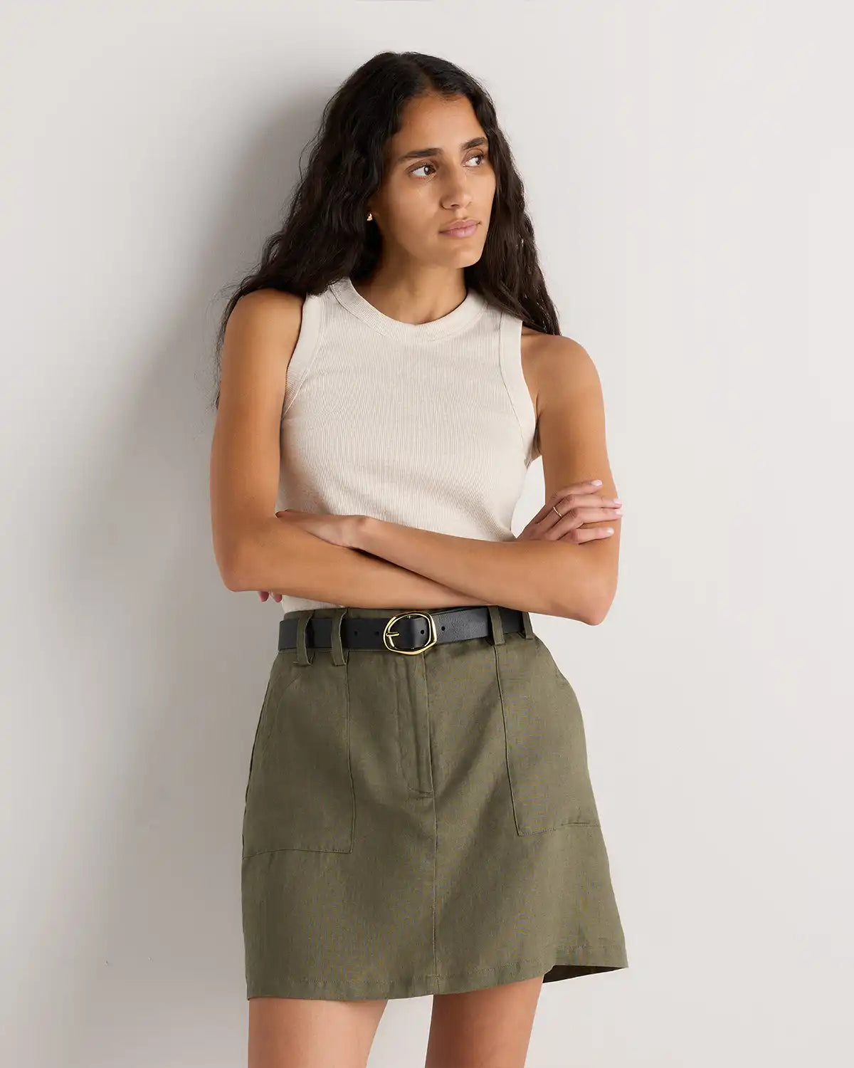 100% European Linen Utility Skort