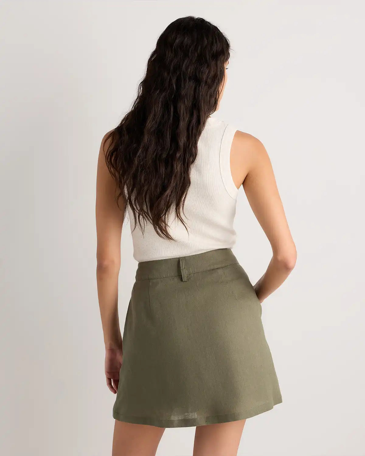 100% European Linen Utility Skort