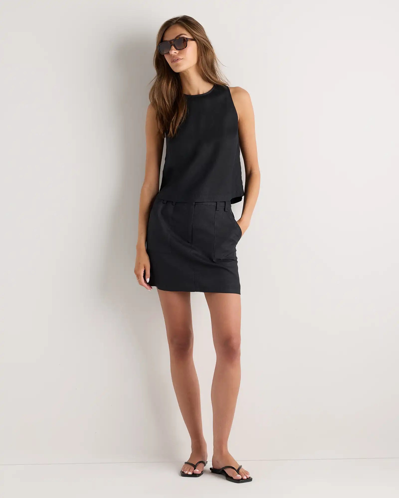 100% European Linen Utility Skort