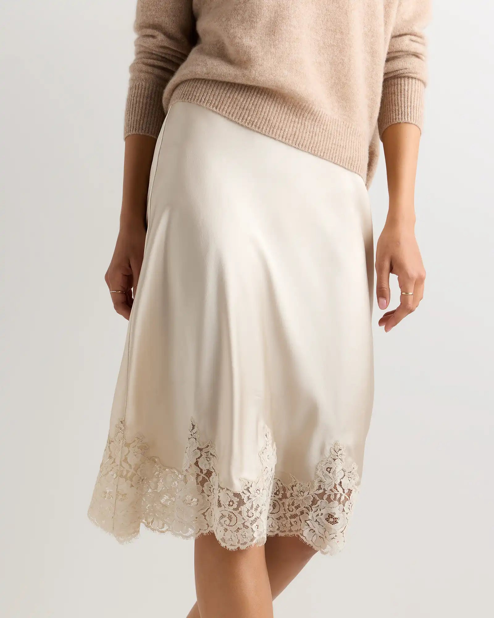 100% Washable Silk Lace Skirt