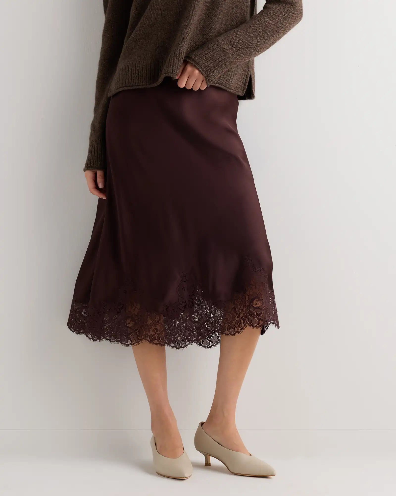 100% Washable Silk Lace Skirt