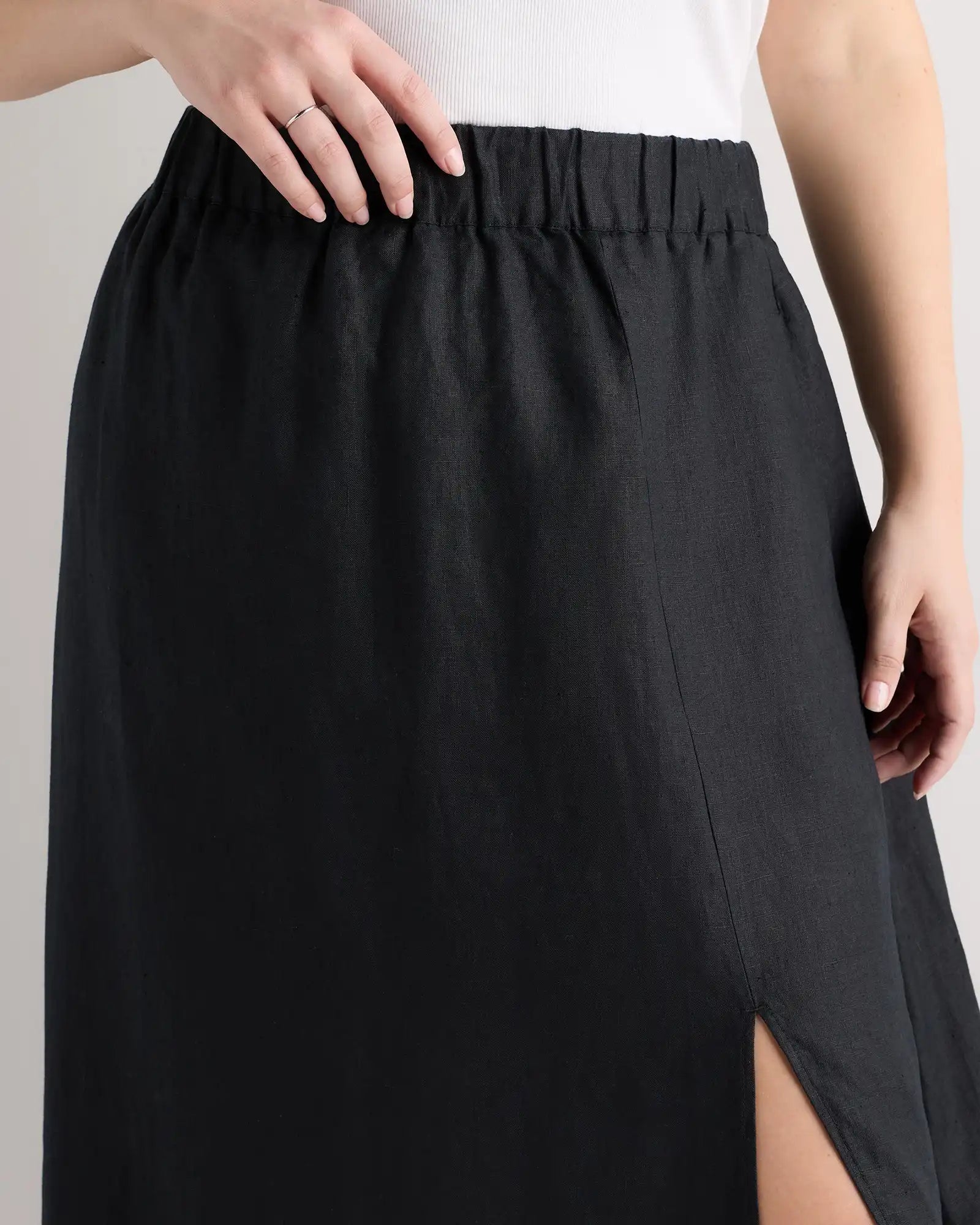 100% European Linen Maxi Skirt