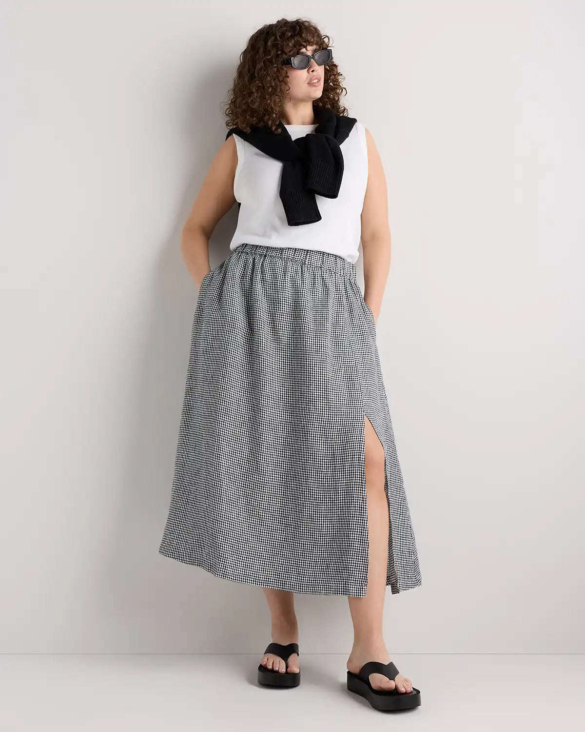 100% European Linen Maxi Skirt