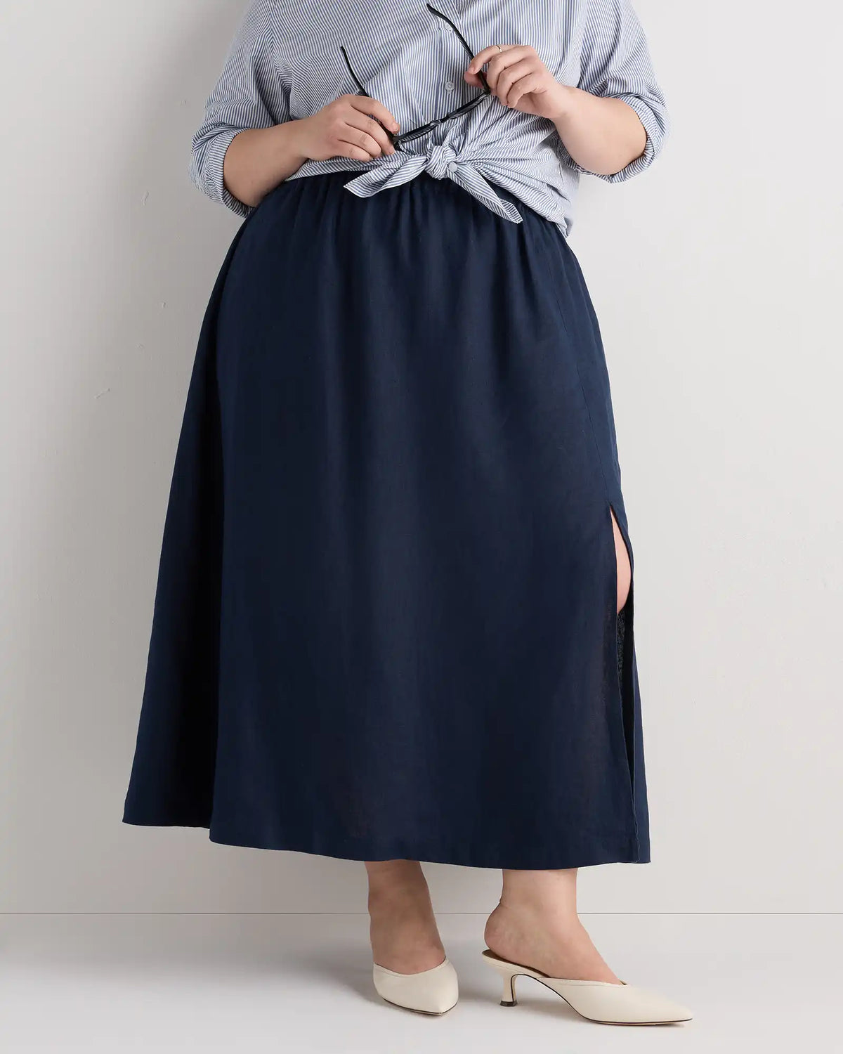 100% European Linen Maxi Skirt