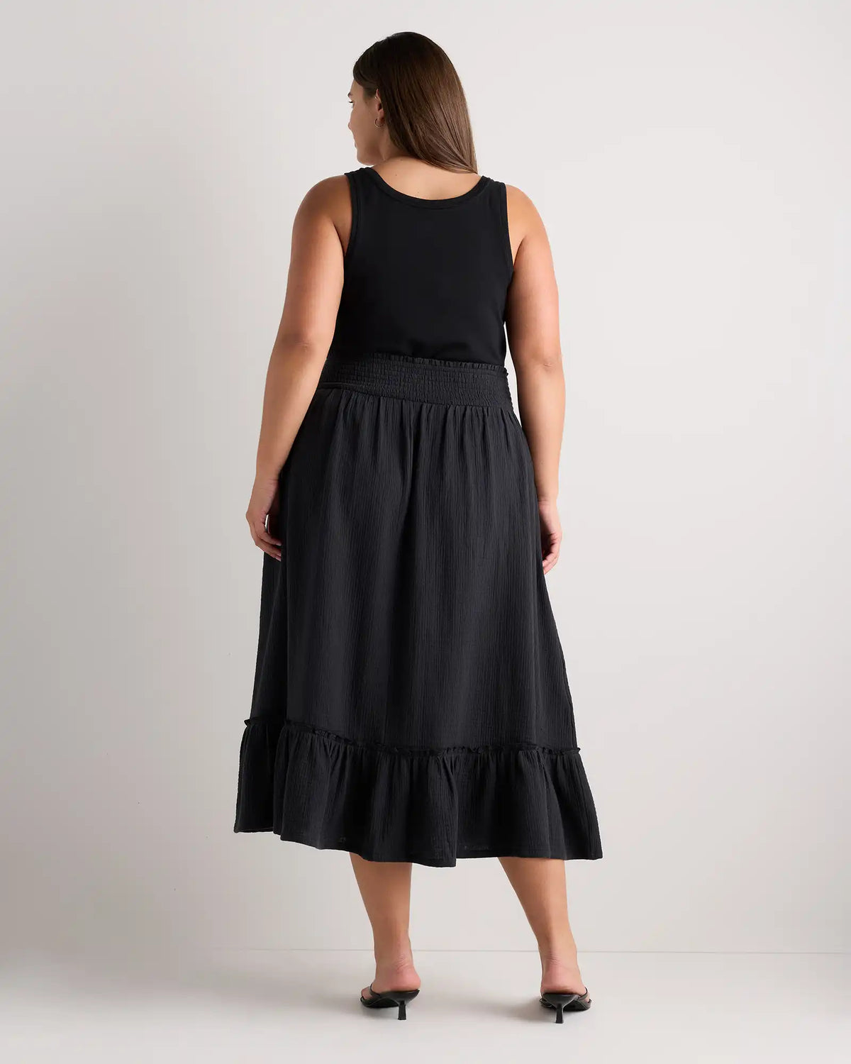 100% Organic Cotton Gauze Smocked Maxi Skirt