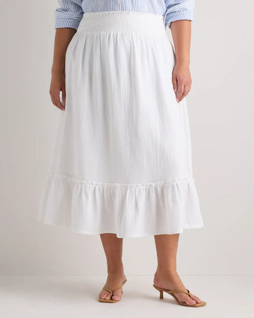 100% Organic Cotton Gauze Smocked Maxi Skirt