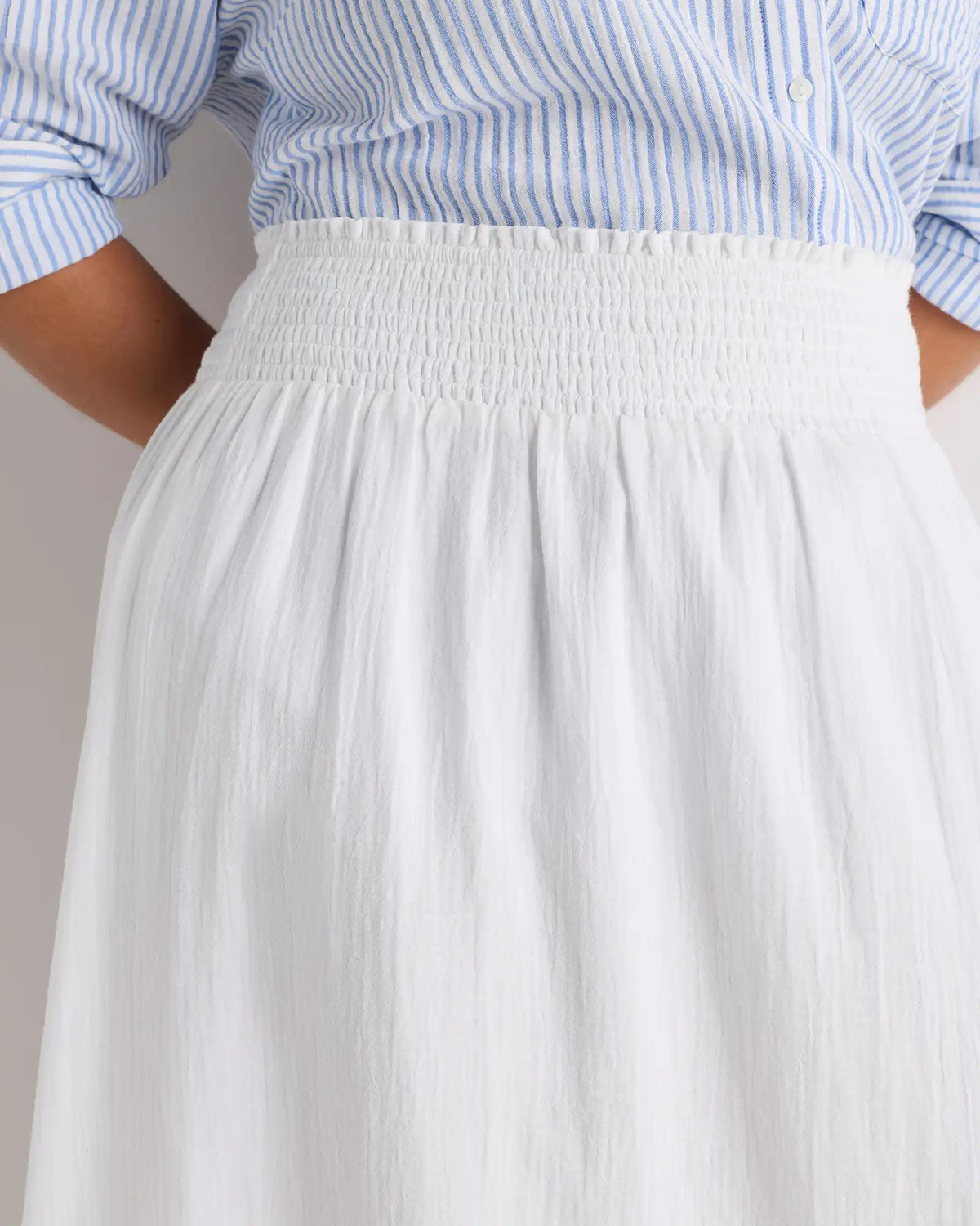 100% Organic Cotton Gauze Smocked Maxi Skirt