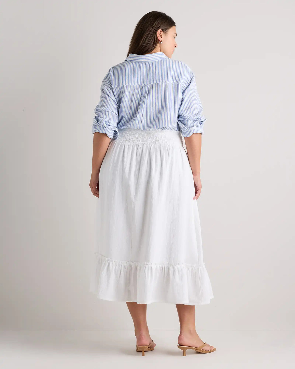 100% Organic Cotton Gauze Smocked Maxi Skirt