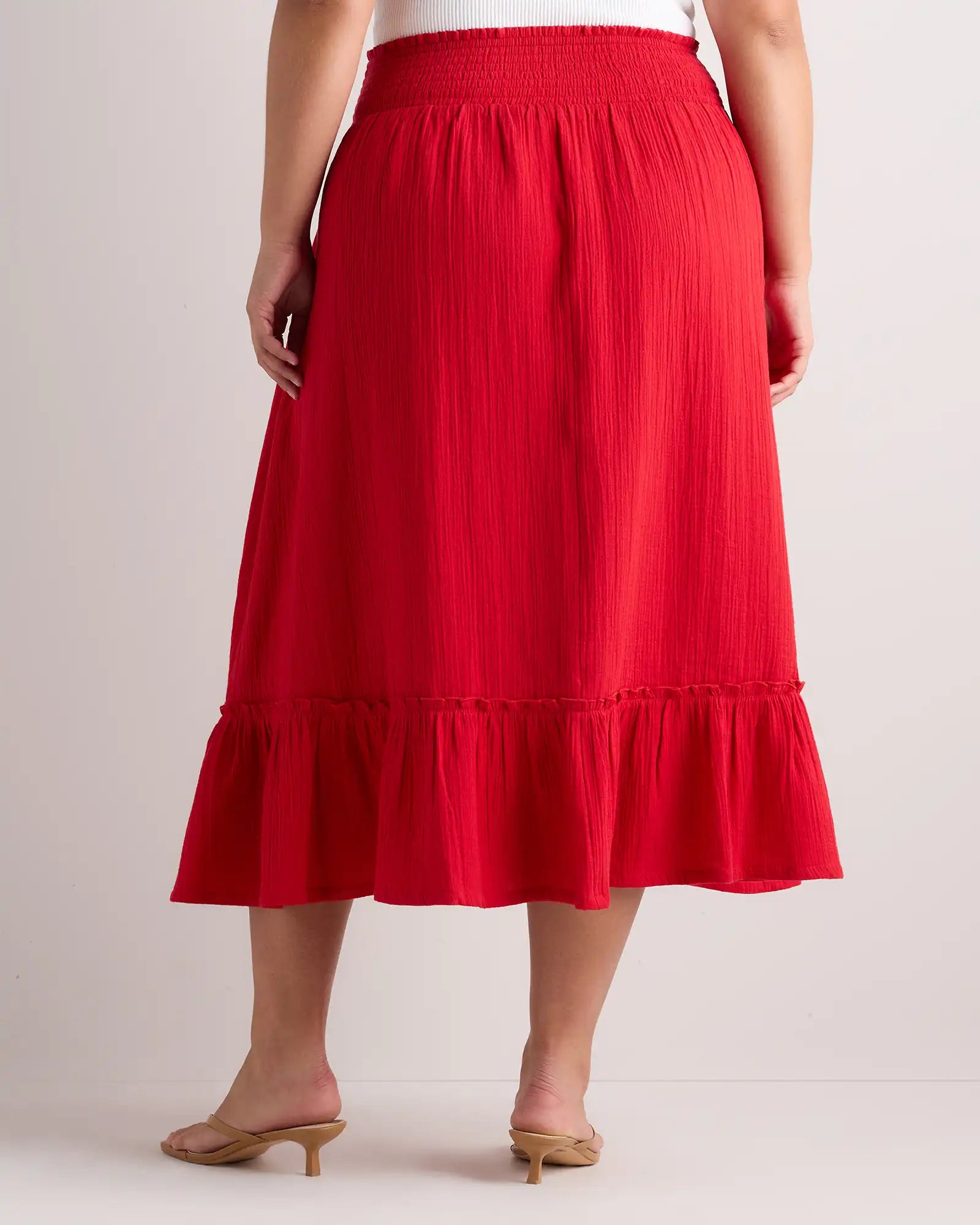 100% Organic Cotton Gauze Smocked Maxi Skirt