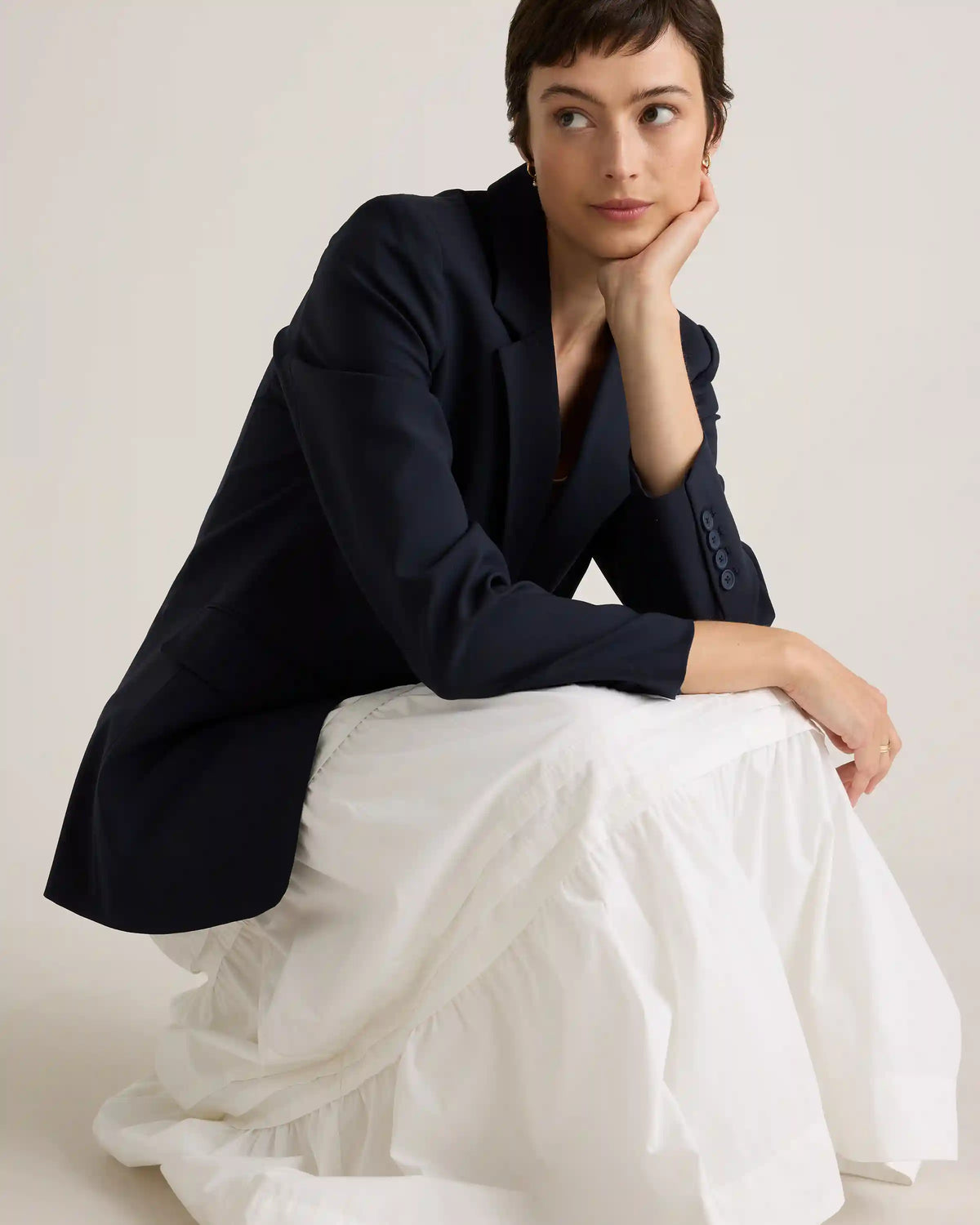 100% Organic Cotton Poplin Tiered Maxi Skirt