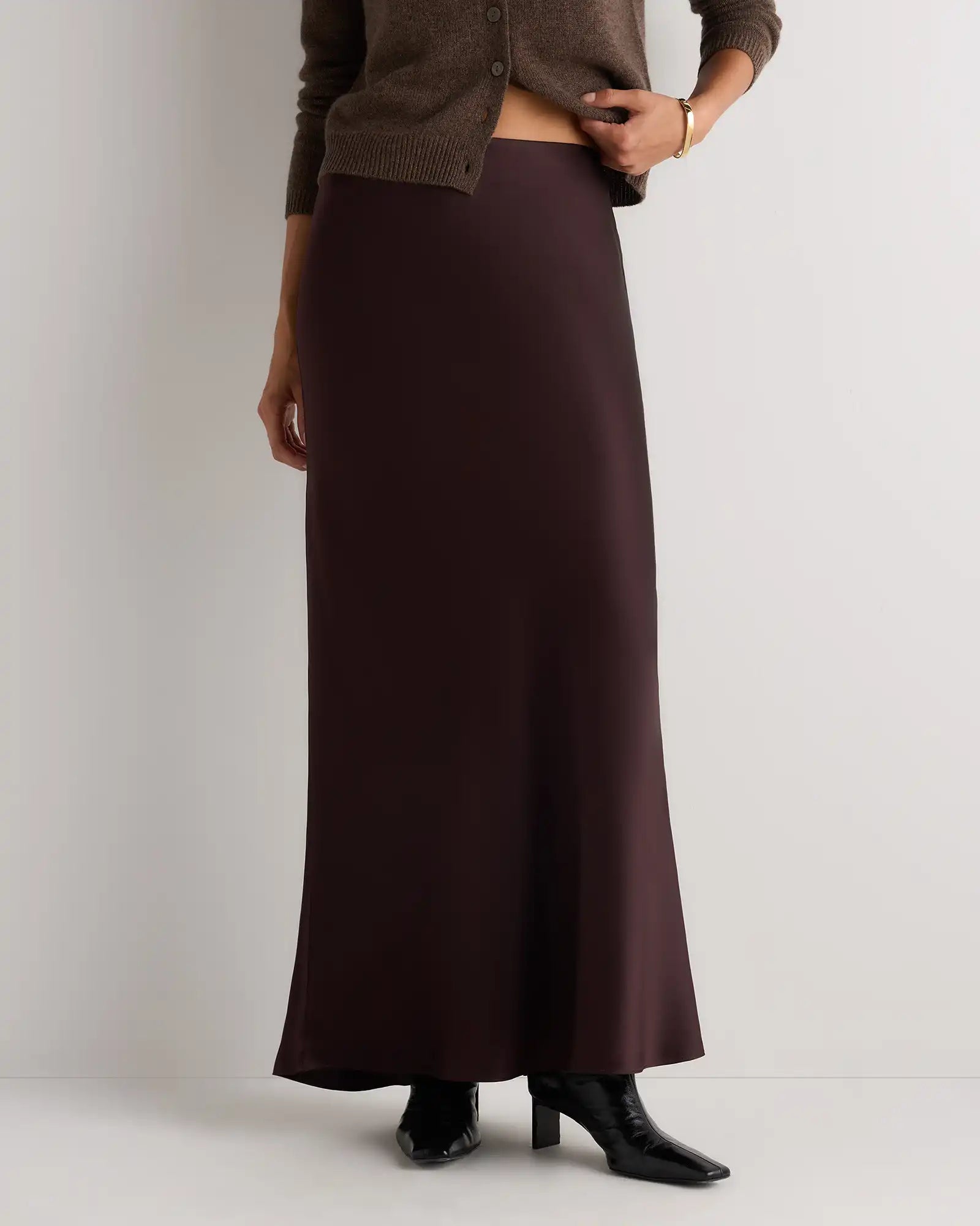 100% Washable Silk Maxi Skirt