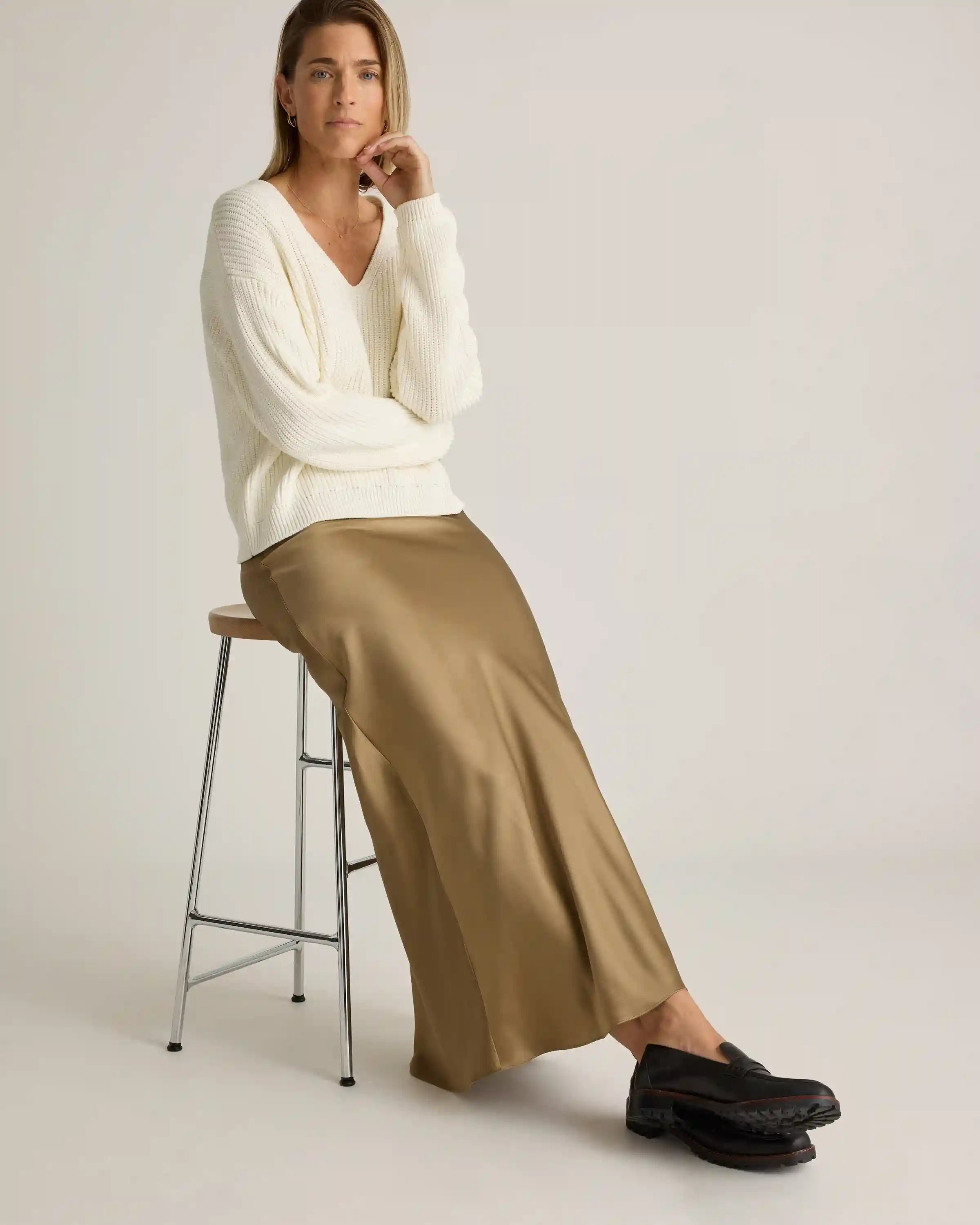 100% Washable Silk Maxi Skirt
