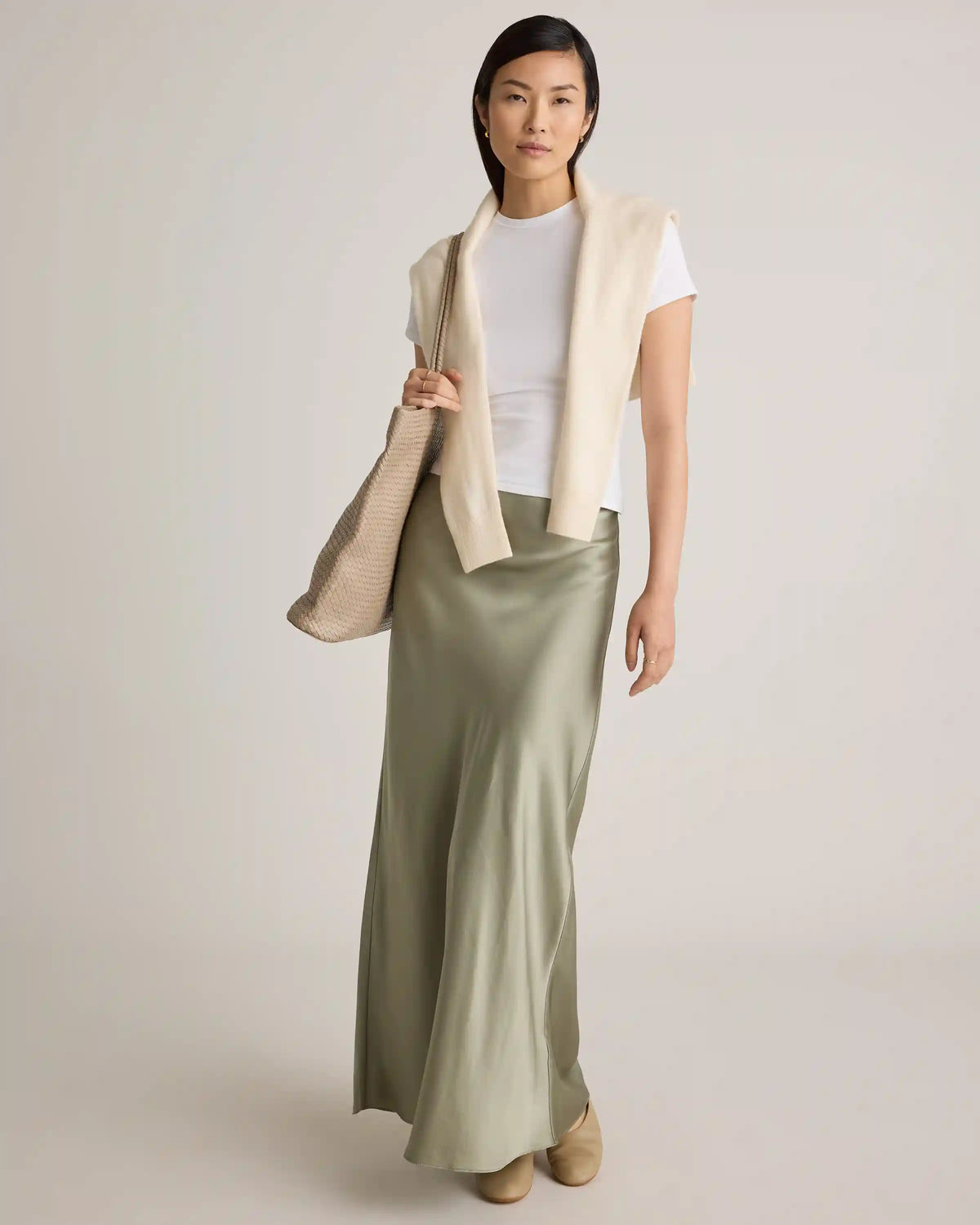 100% Washable Silk Maxi Skirt