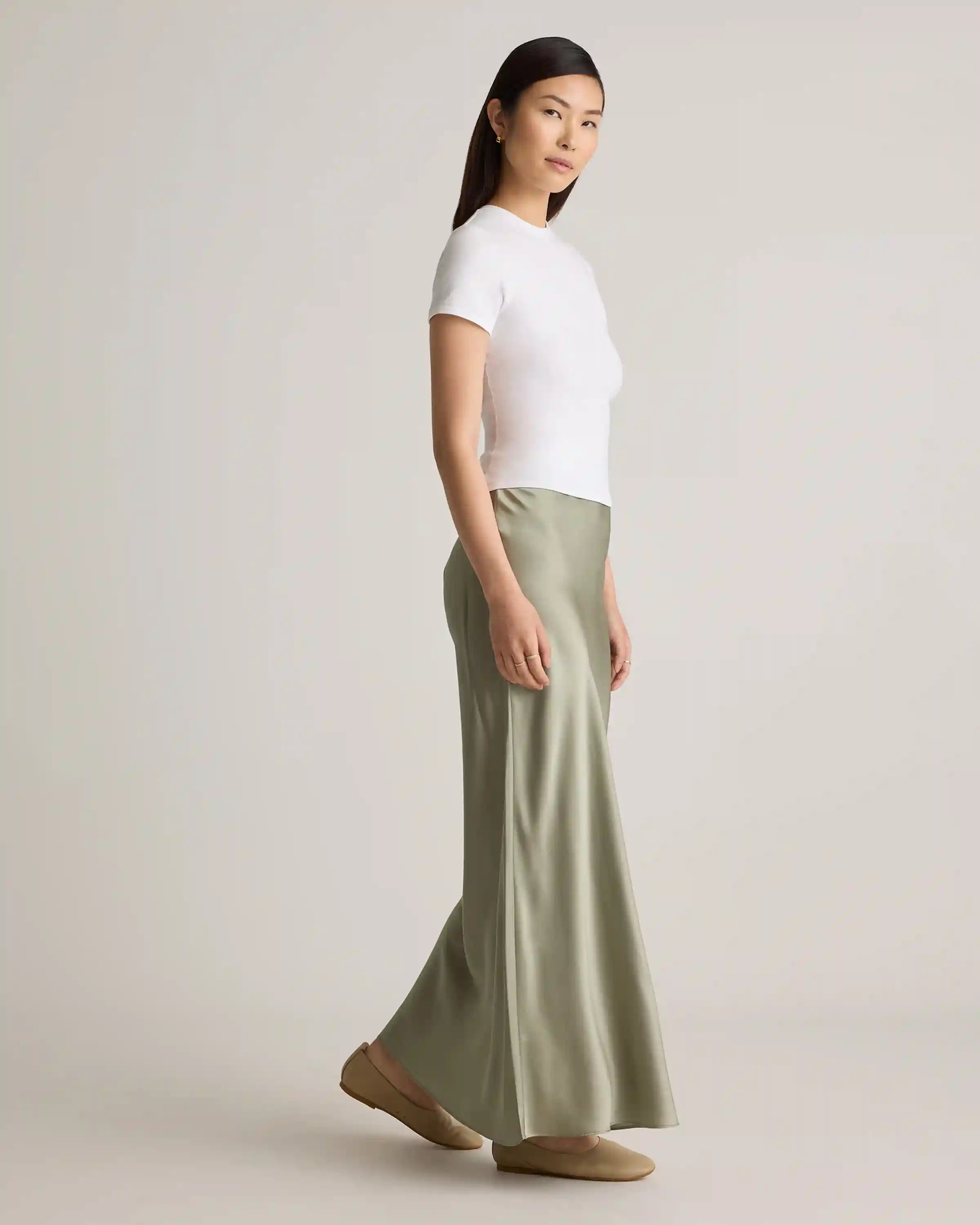 100% Washable Silk Maxi Skirt
