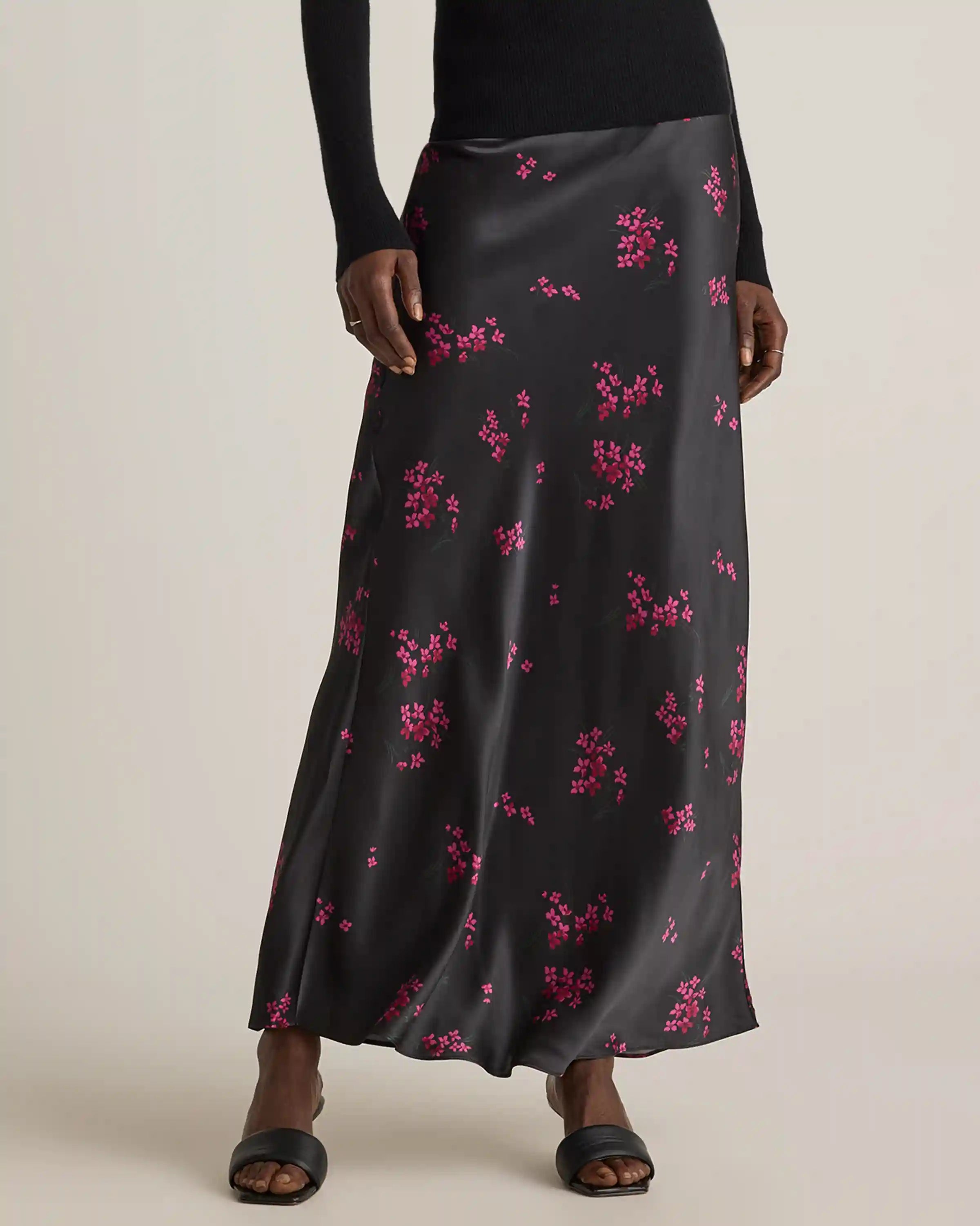 100% Washable Silk Maxi Skirt