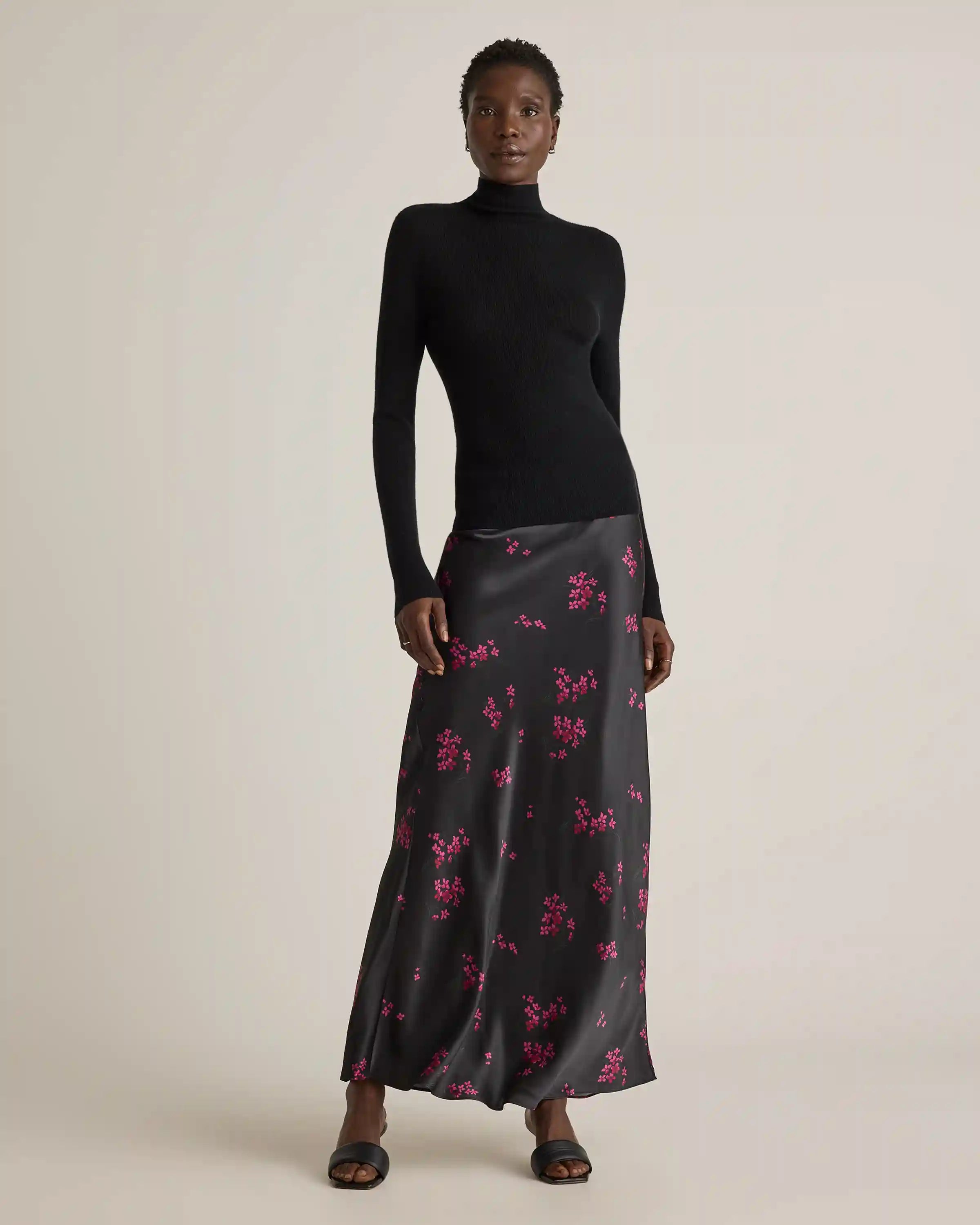 100% Washable Silk Maxi Skirt