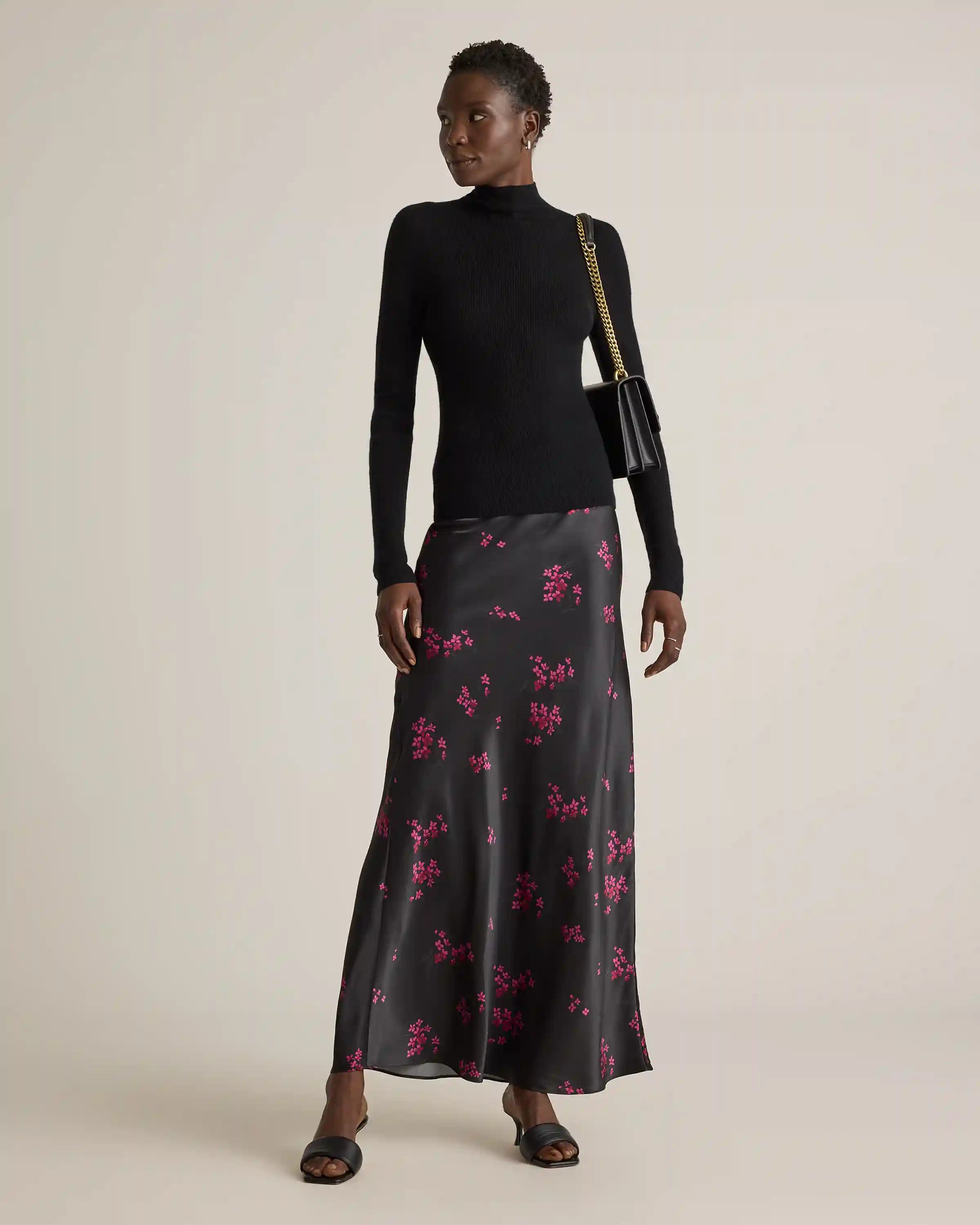 100% Washable Silk Maxi Skirt