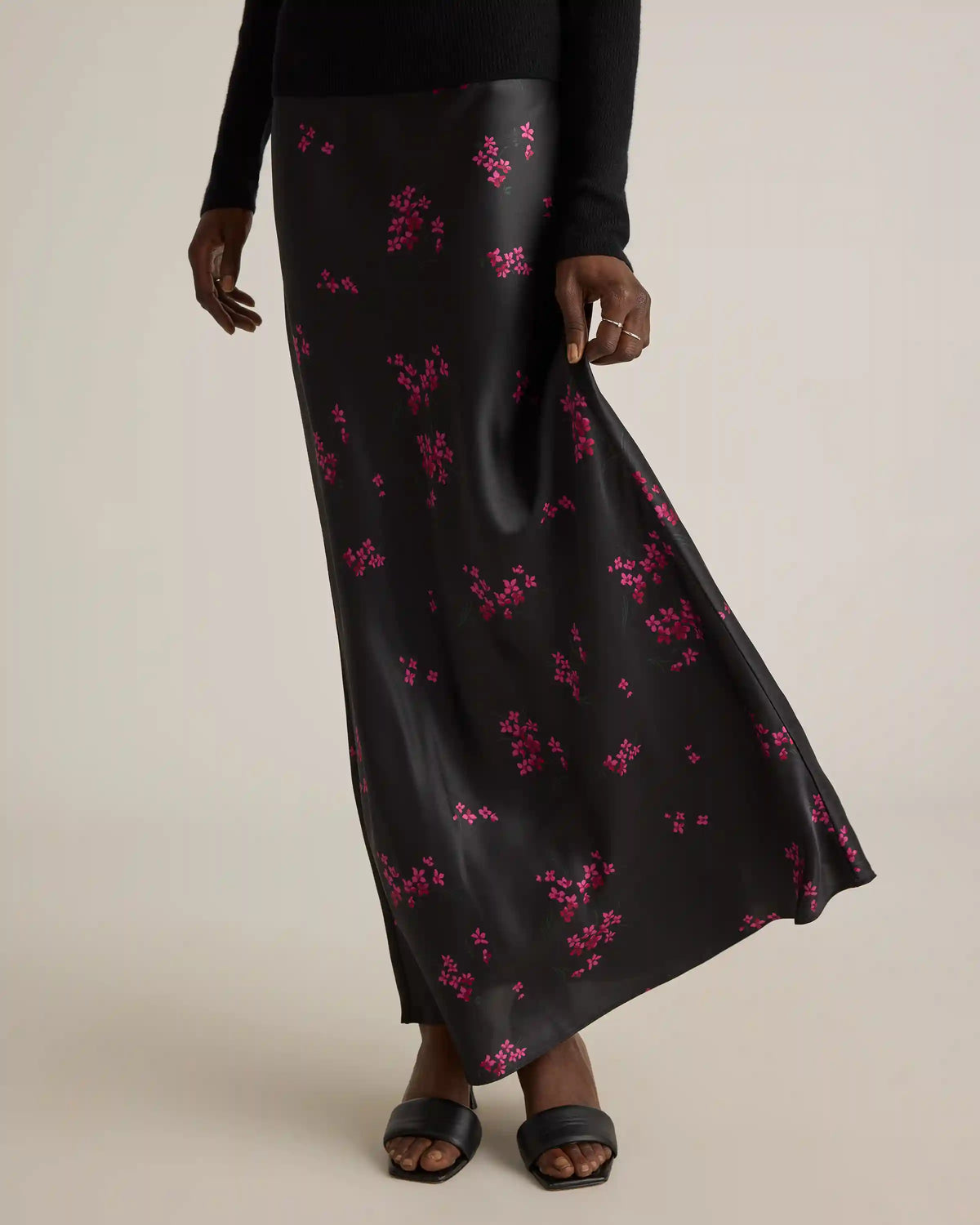 100% Washable Silk Maxi Skirt