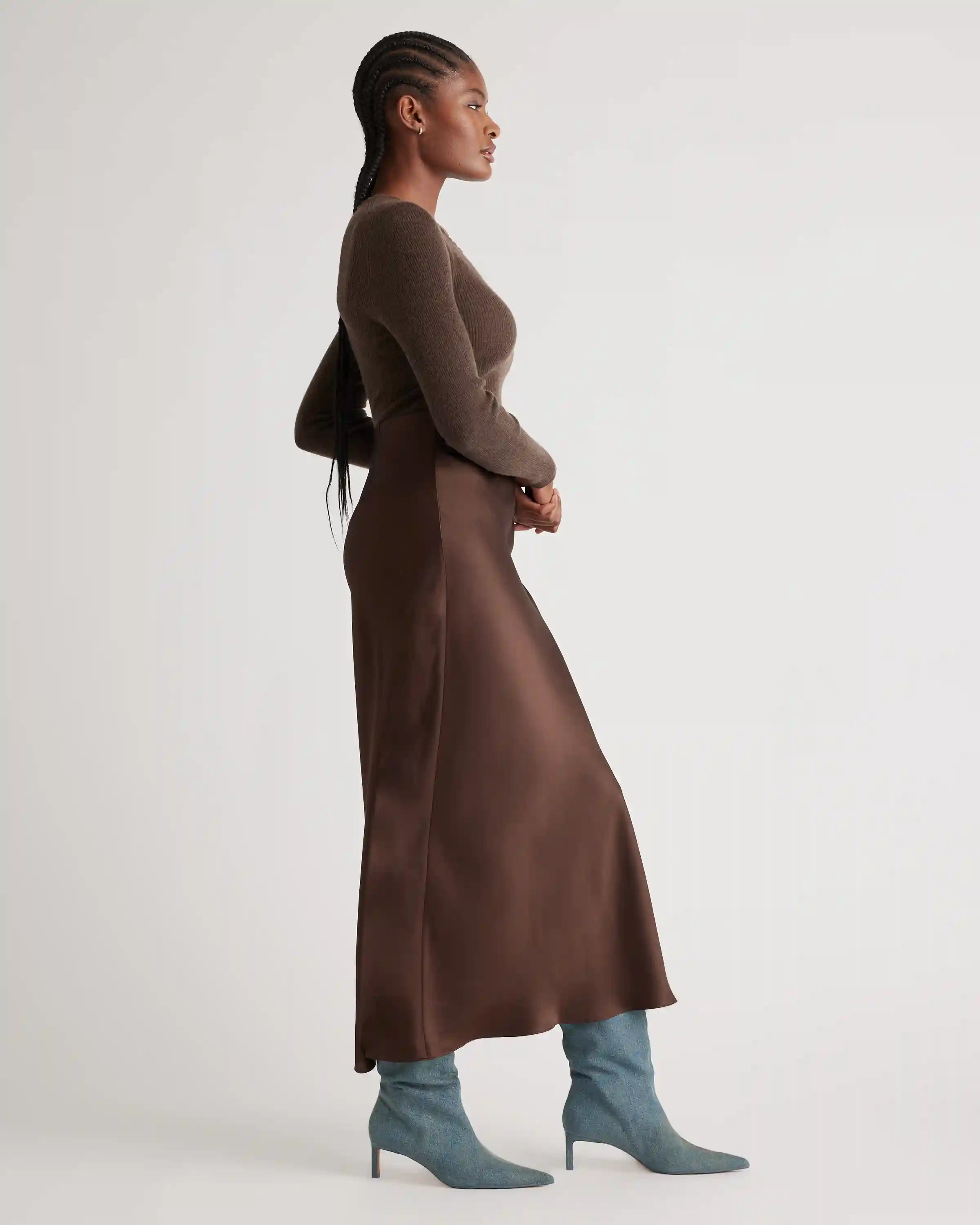 100% Washable Silk Maxi Skirt