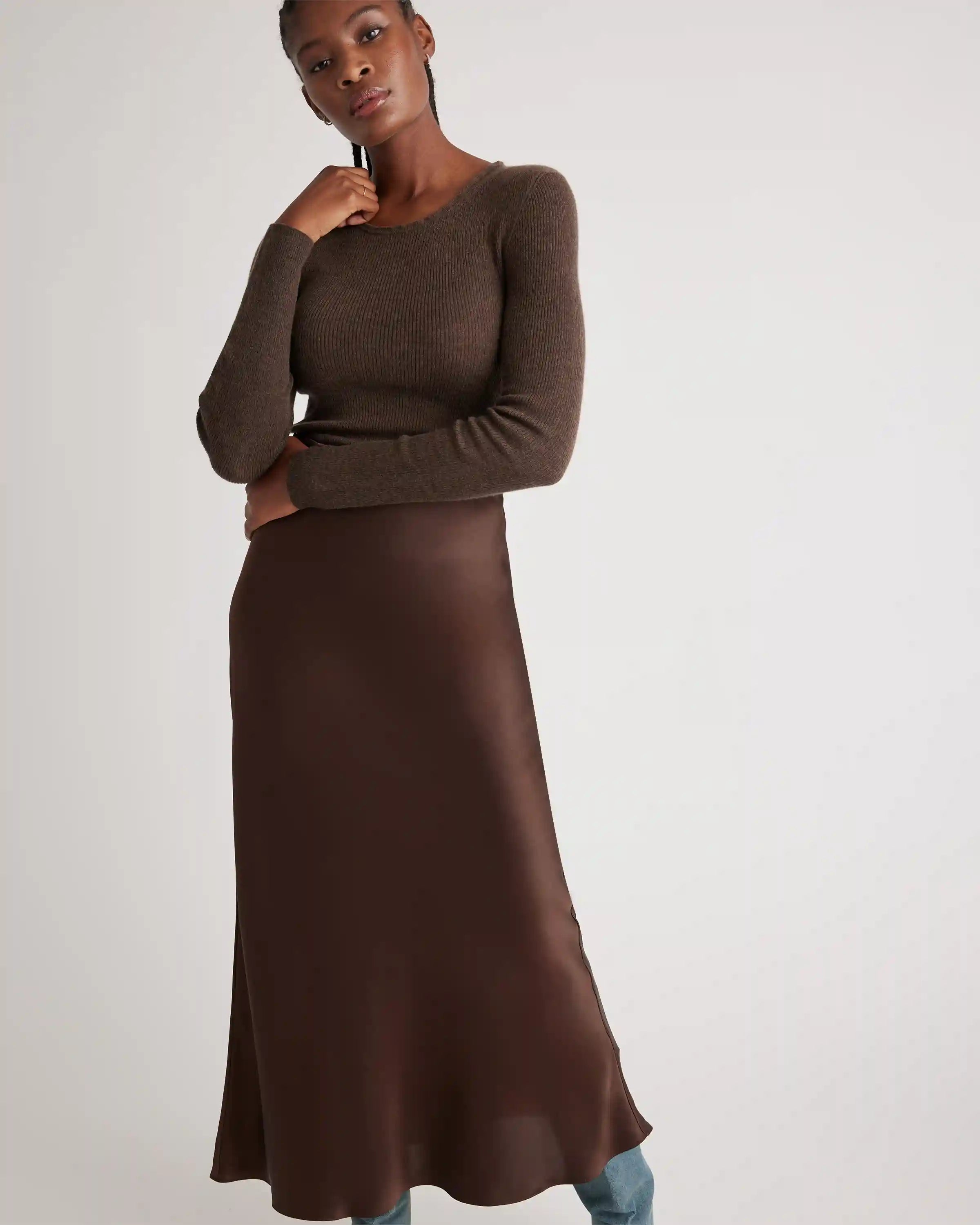 100% Washable Silk Maxi Skirt