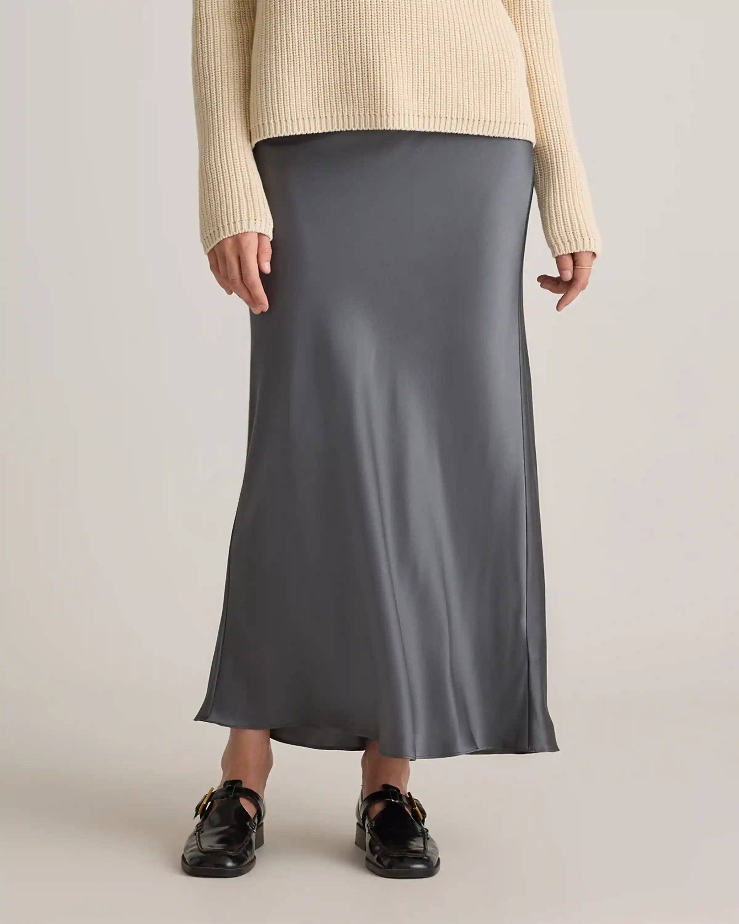 100% Washable Silk Maxi Skirt