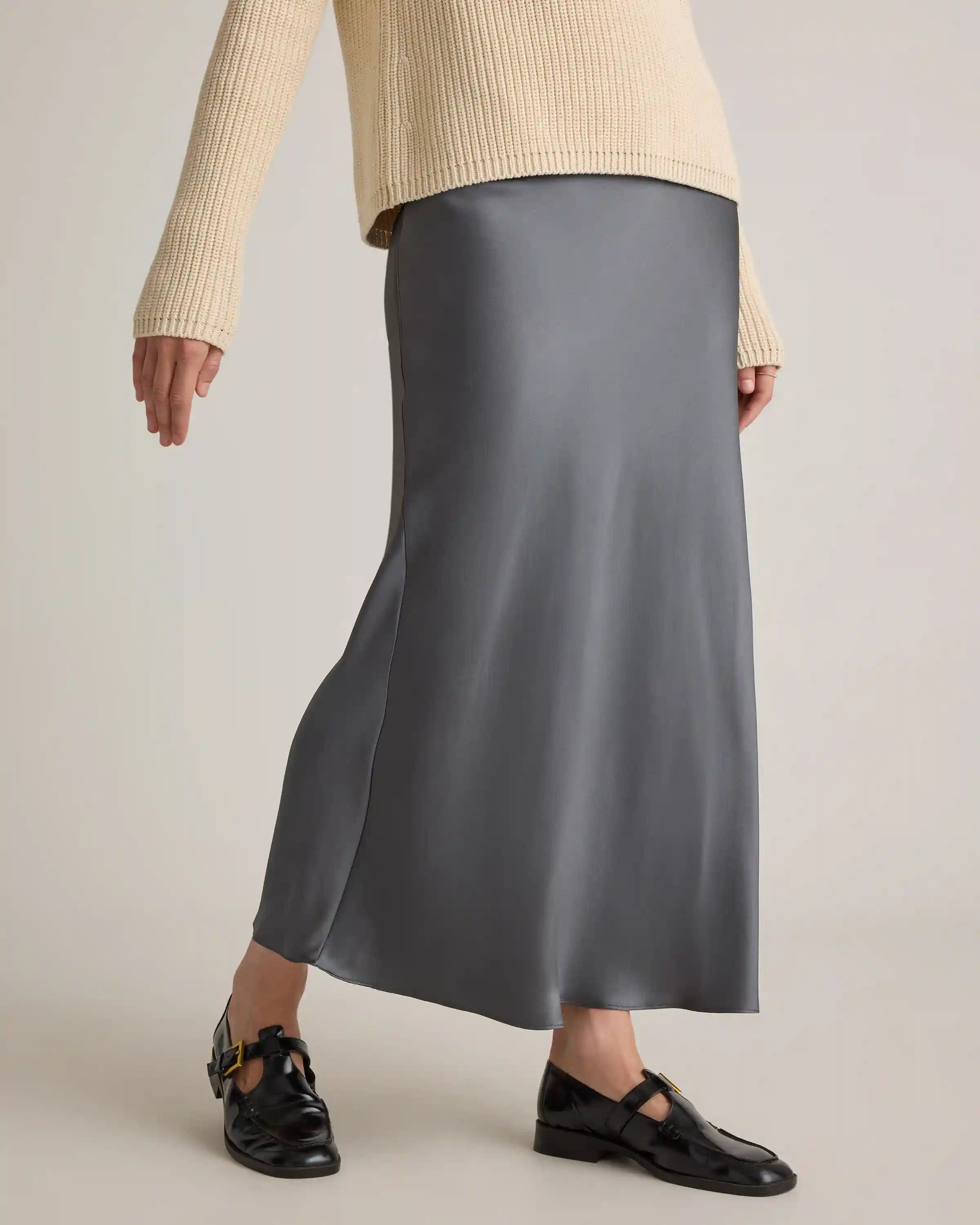100% Washable Silk Maxi Skirt