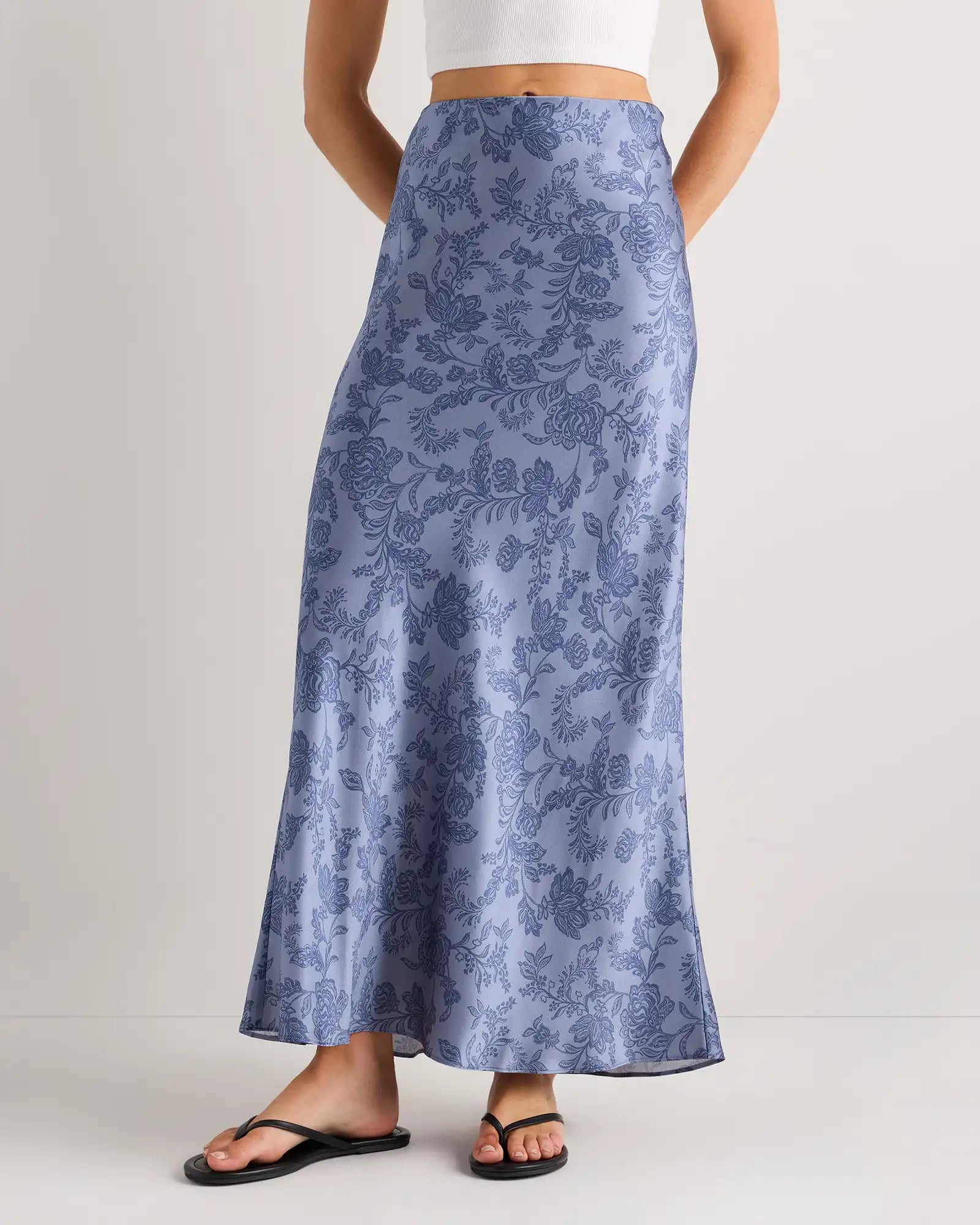 100% Washable Silk Maxi Skirt