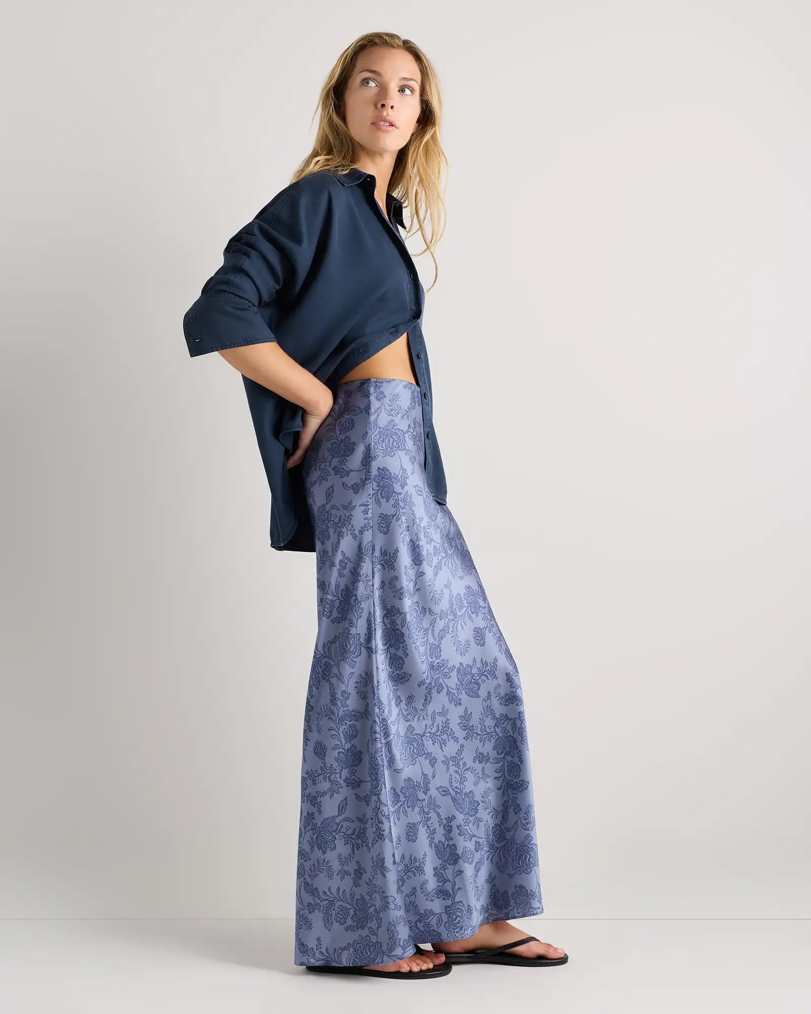100% Washable Silk Maxi Skirt
