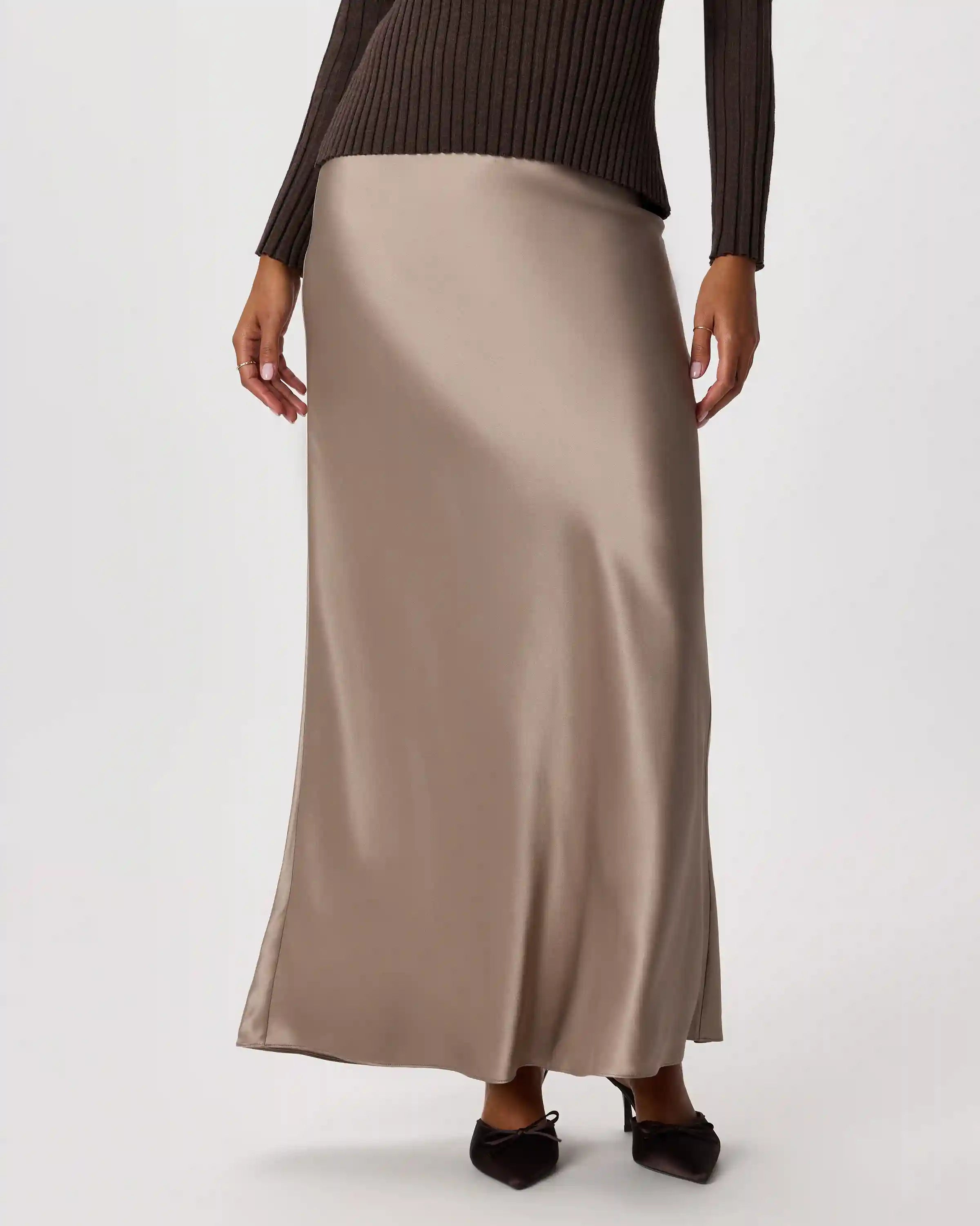 100% Washable Silk Maxi Skirt