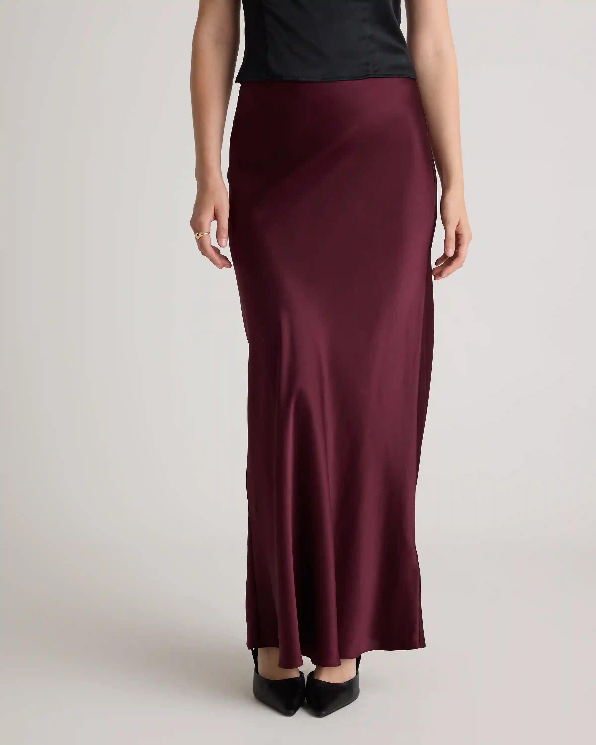 100% Washable Silk Maxi Skirt