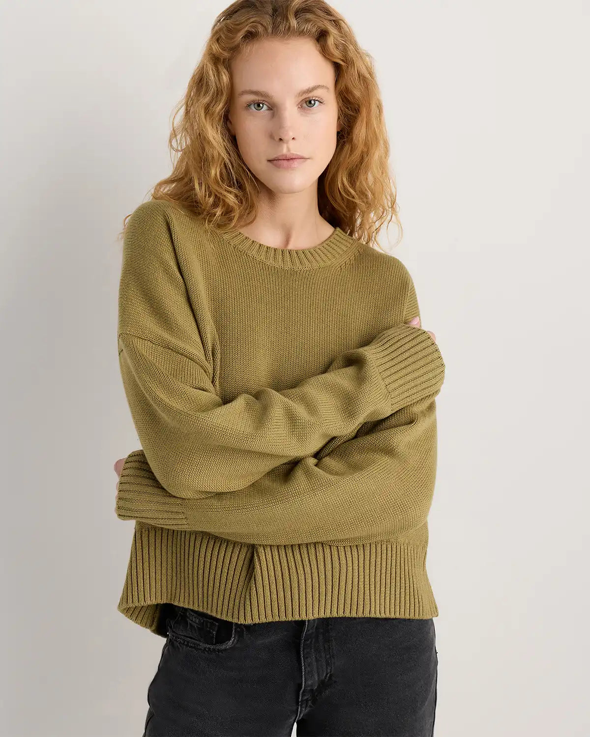100% Organic Cotton Boyfriend Crew Sweater