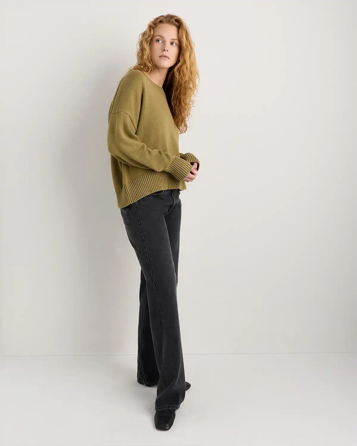 100% Organic Cotton Boyfriend Crew Sweater