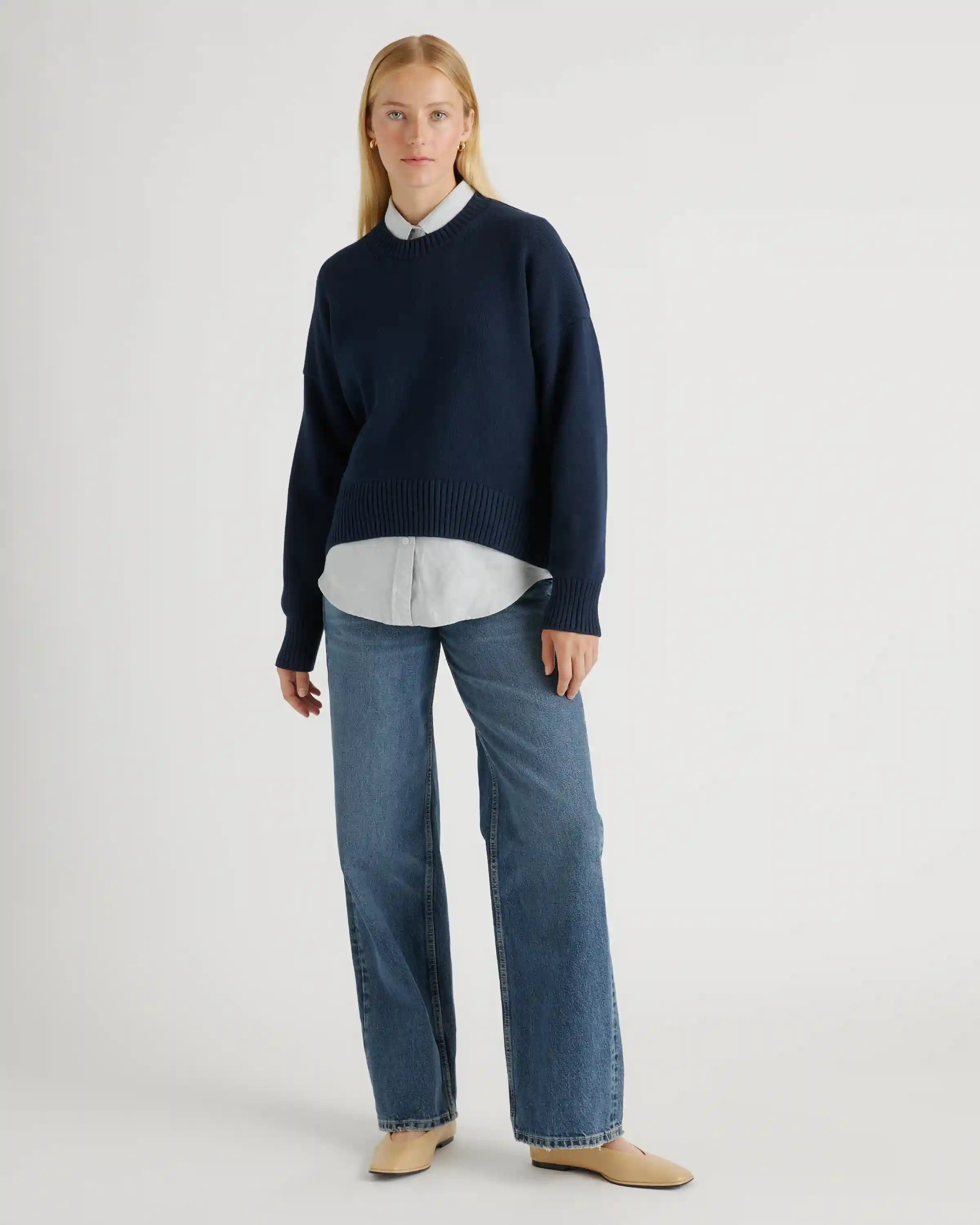 100% Organic Cotton Boyfriend Crew Sweater