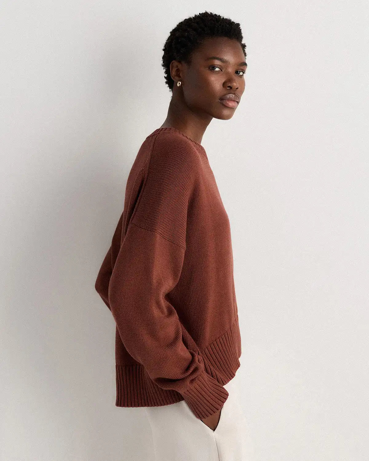 100% Organic Cotton Boyfriend Crew Sweater