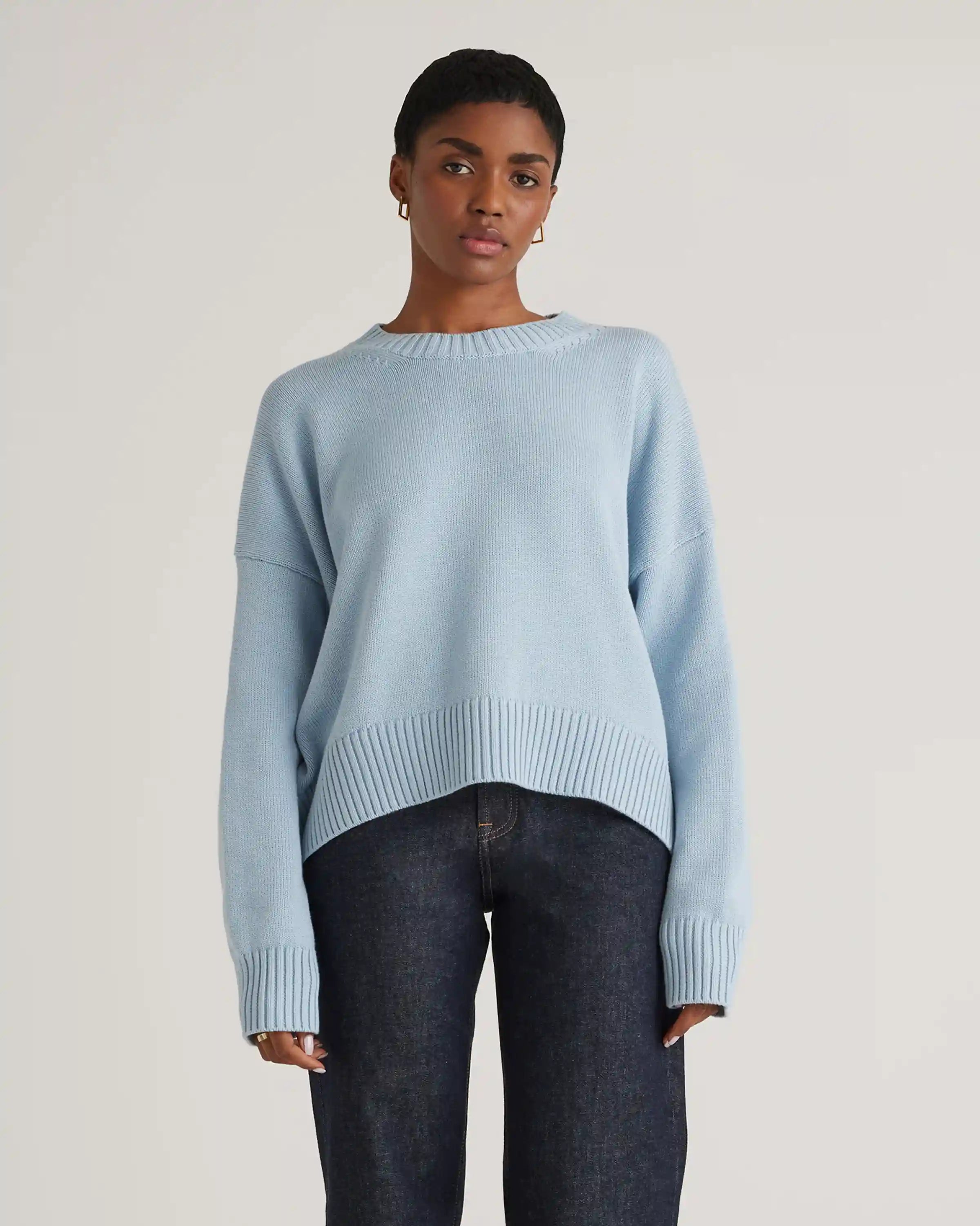 100% Organic Cotton Boyfriend Crew Sweater