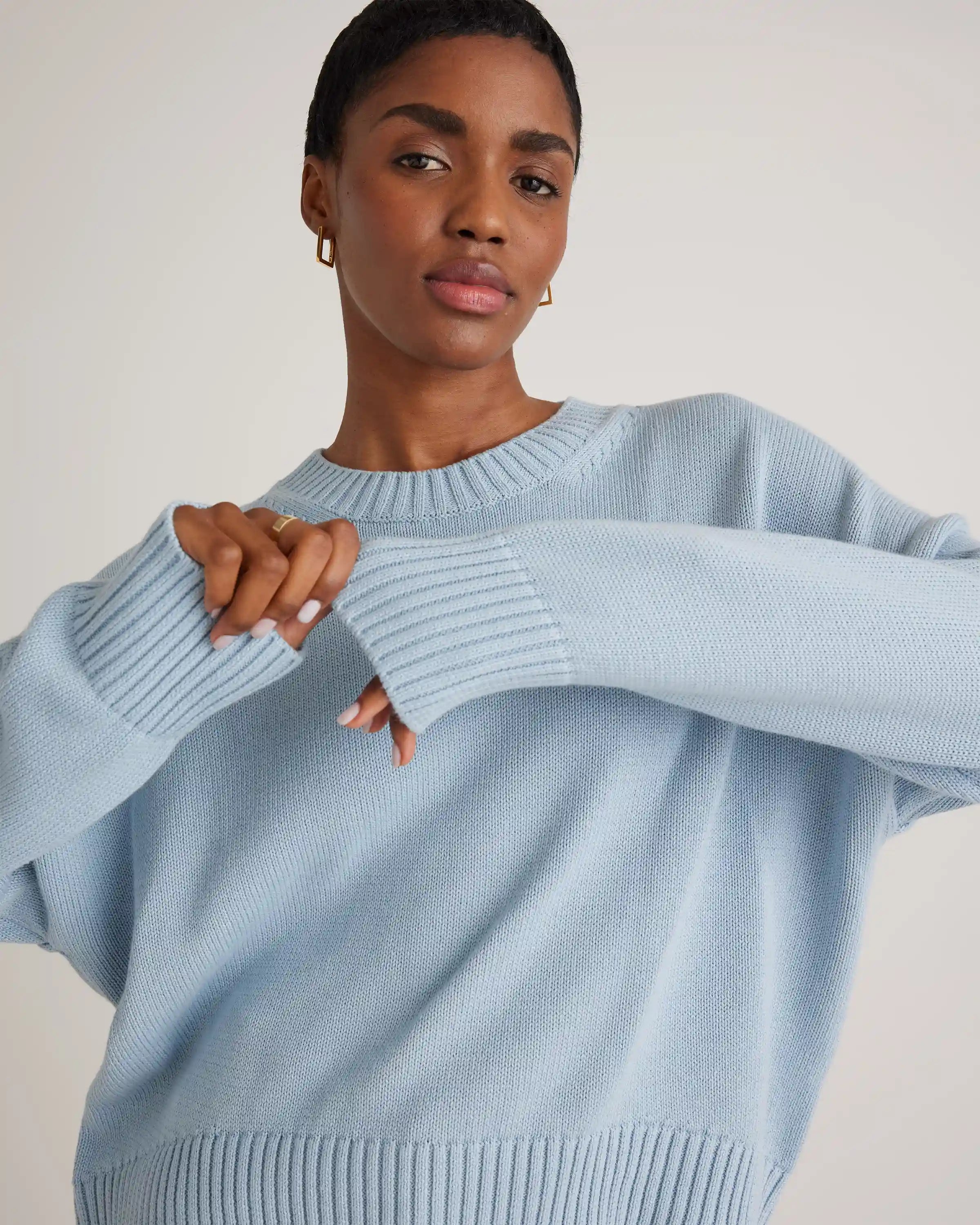 100% Organic Cotton Boyfriend Crew Sweater