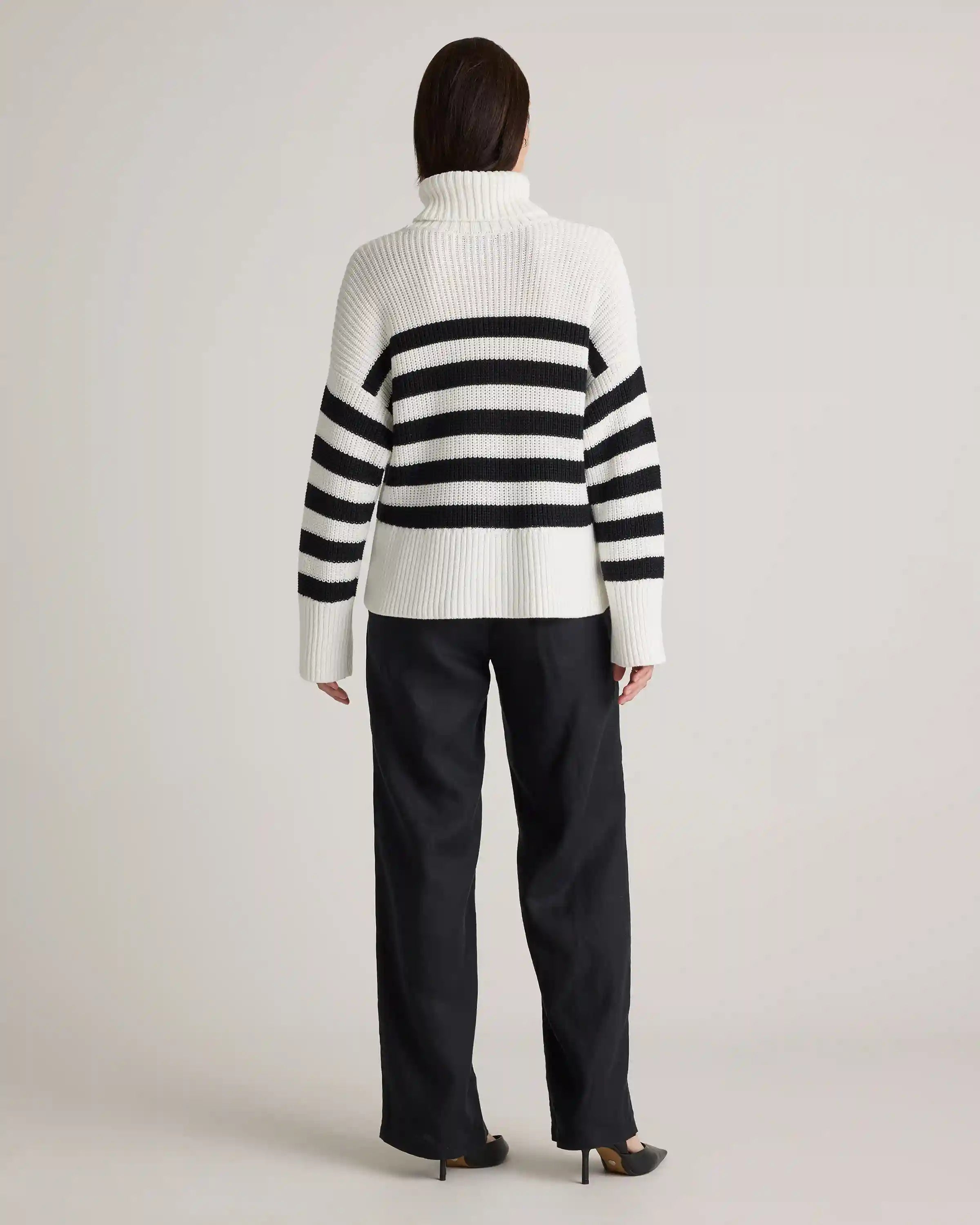 100% Organic Cotton Split Hem Turtleneck Sweater