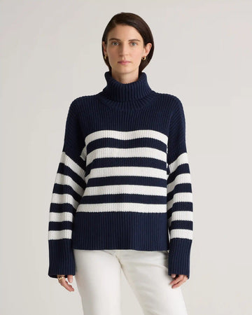 100% Organic Cotton Split Hem Turtleneck Sweater