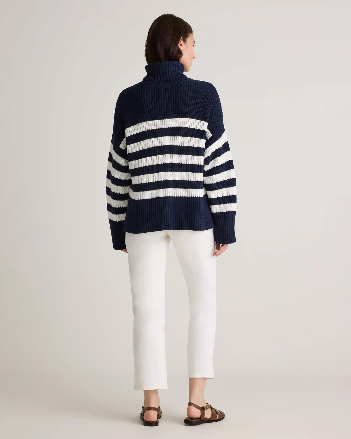 100% Organic Cotton Split Hem Turtleneck Sweater
