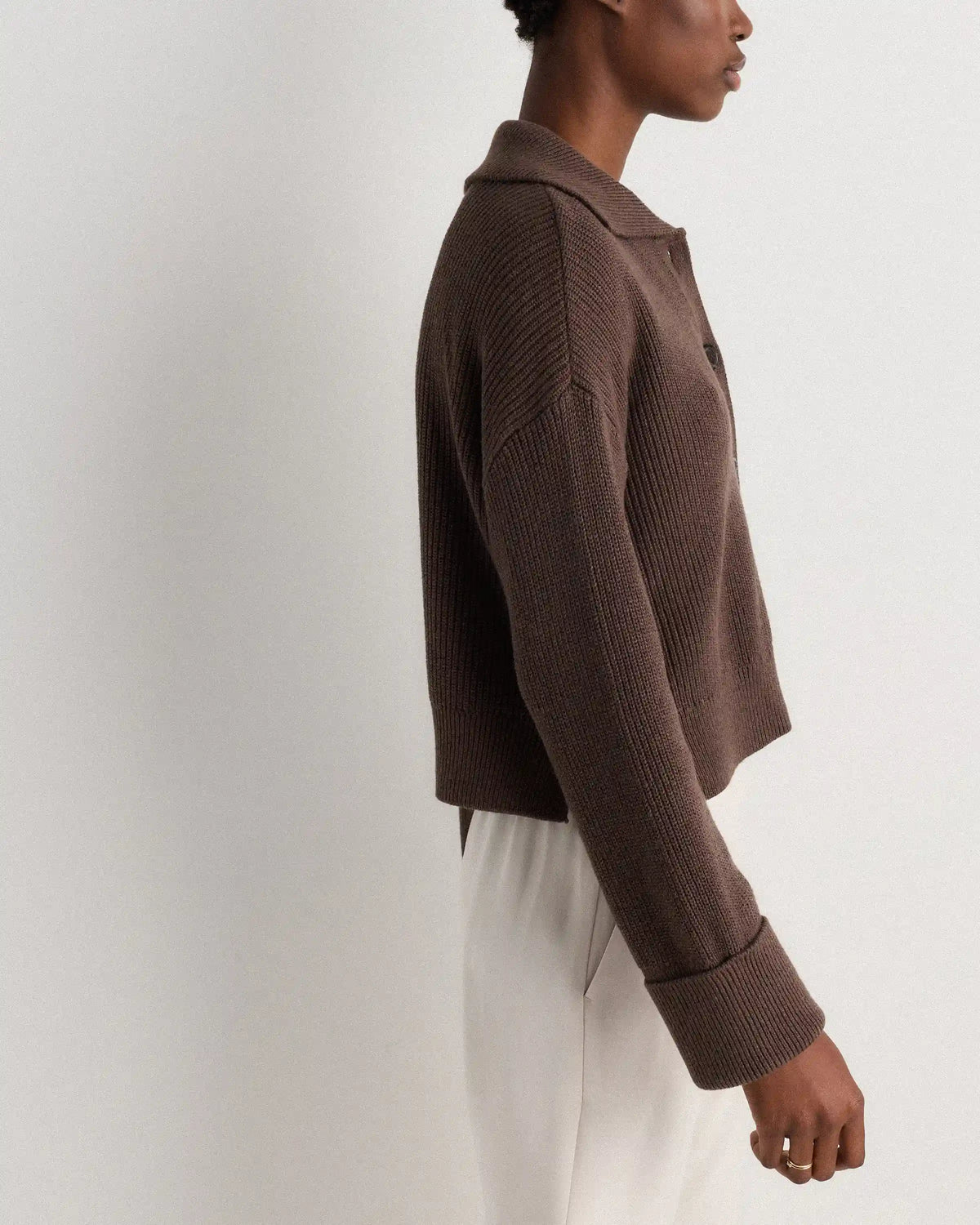 100% Organic Cotton Fisherman Collared Cardigan