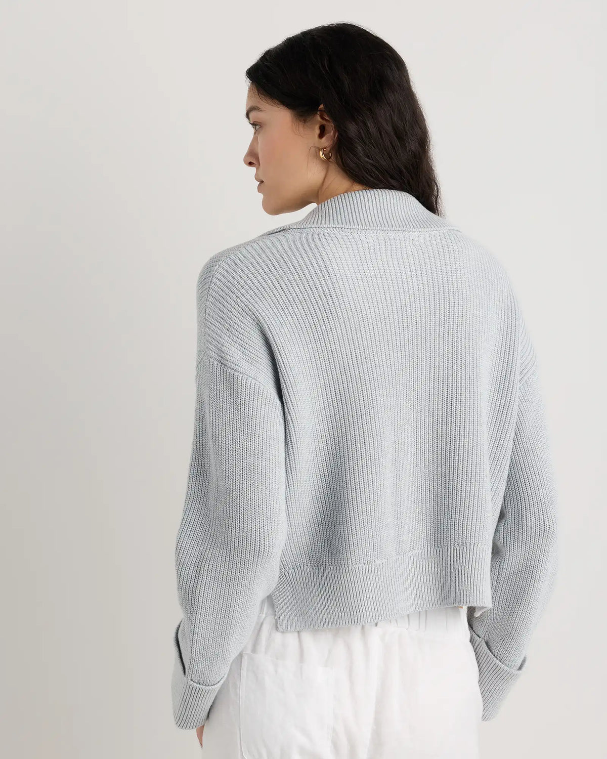 100% Organic Cotton Fisherman Collared Cardigan