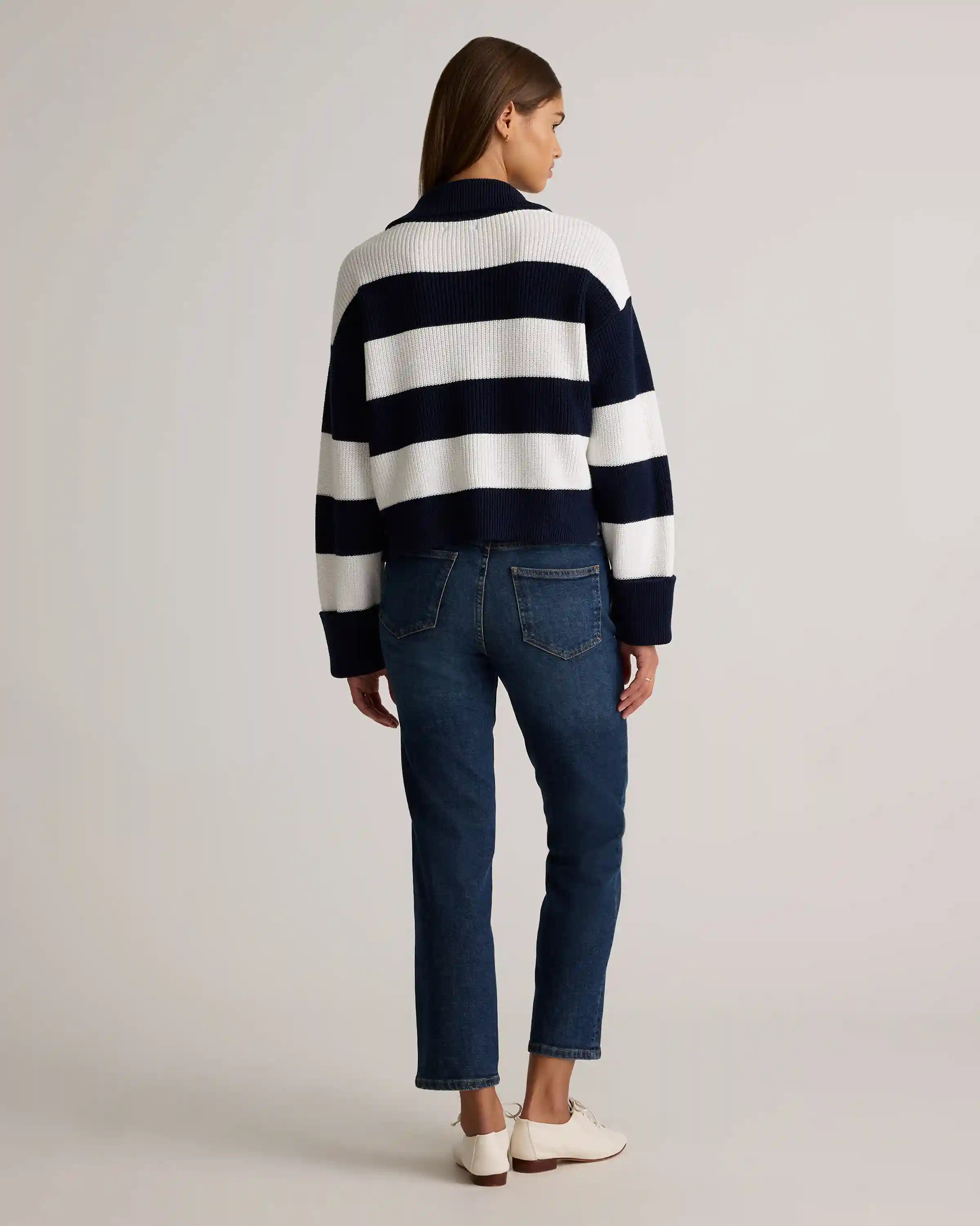 100% Organic Cotton Fisherman Collared Cardigan
