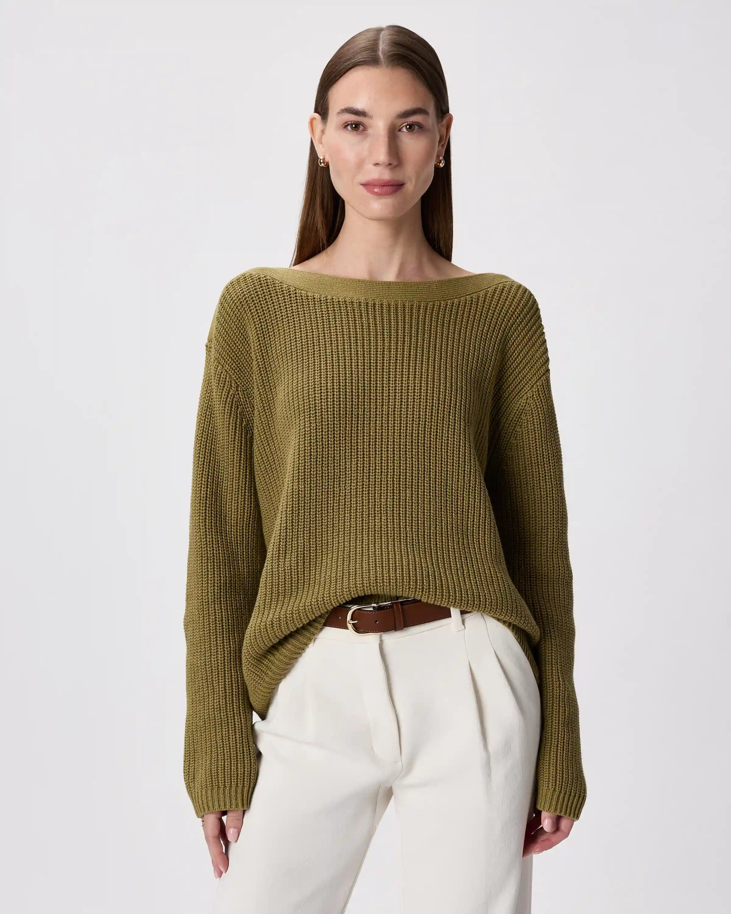 100% Organic Cotton Fisherman Boatneck Sweater