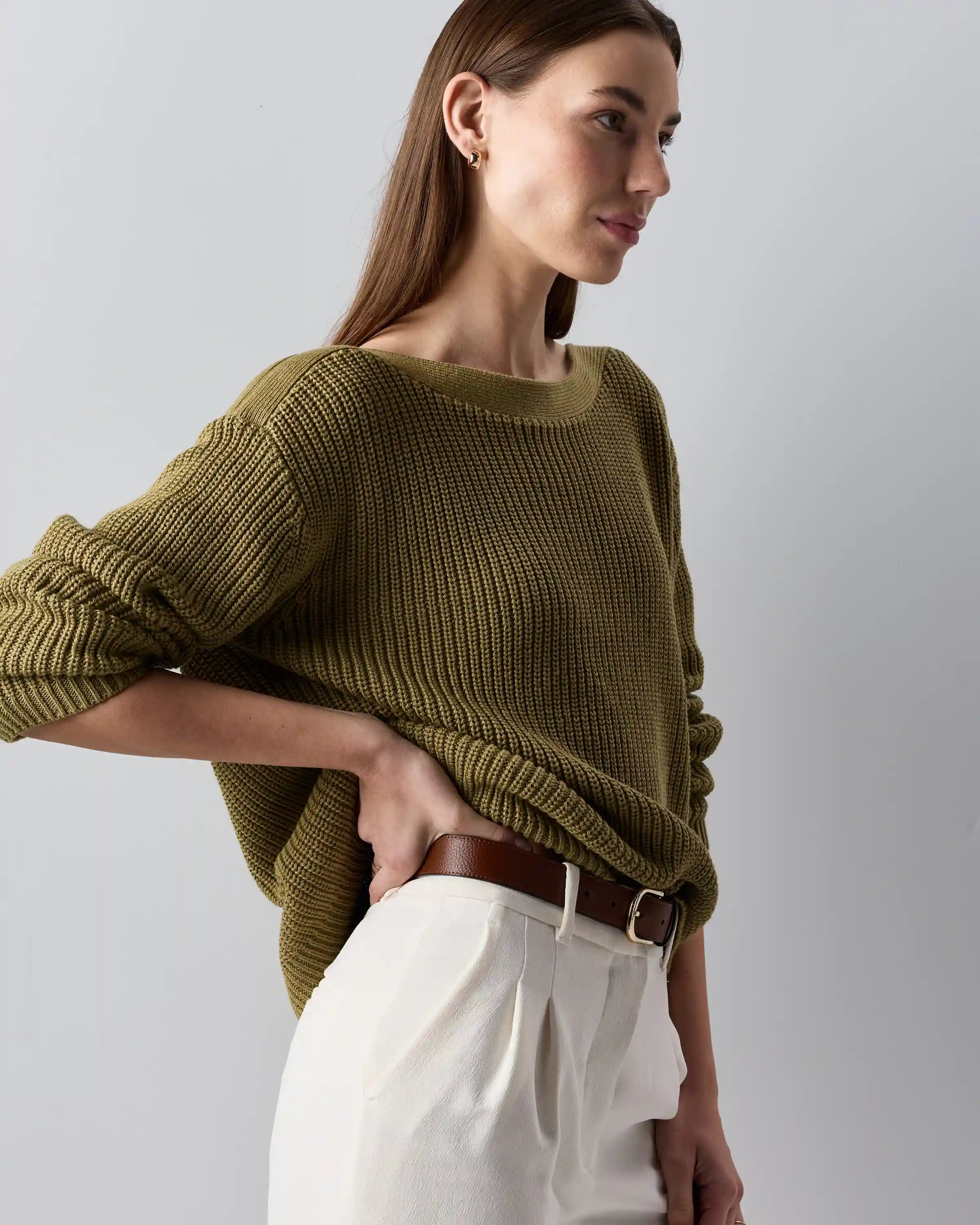 100% Organic Cotton Fisherman Boatneck Sweater