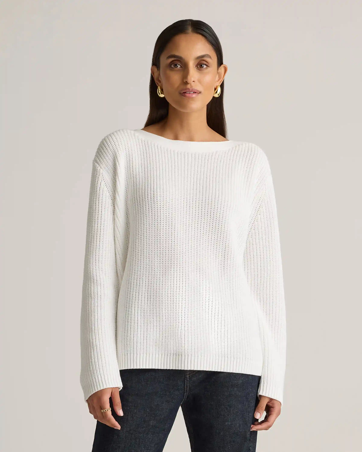100% Organic Cotton Fisherman Boatneck Sweater