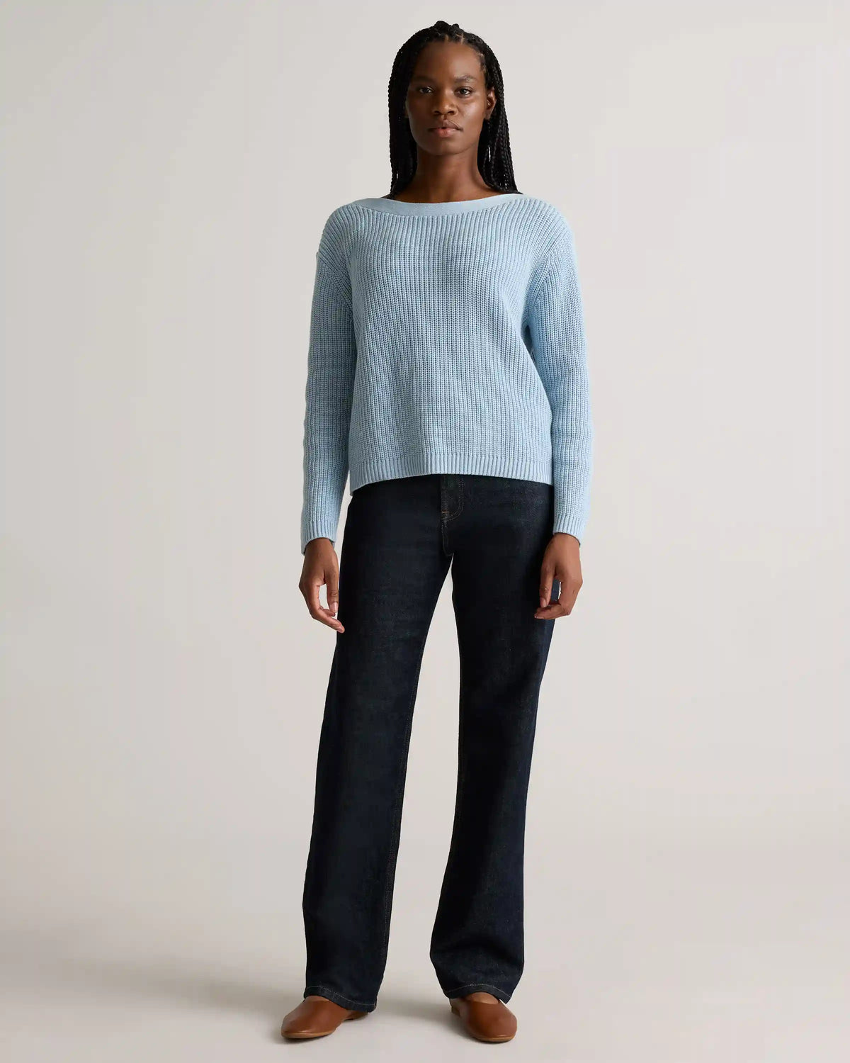 100% Organic Cotton Fisherman Boatneck Sweater